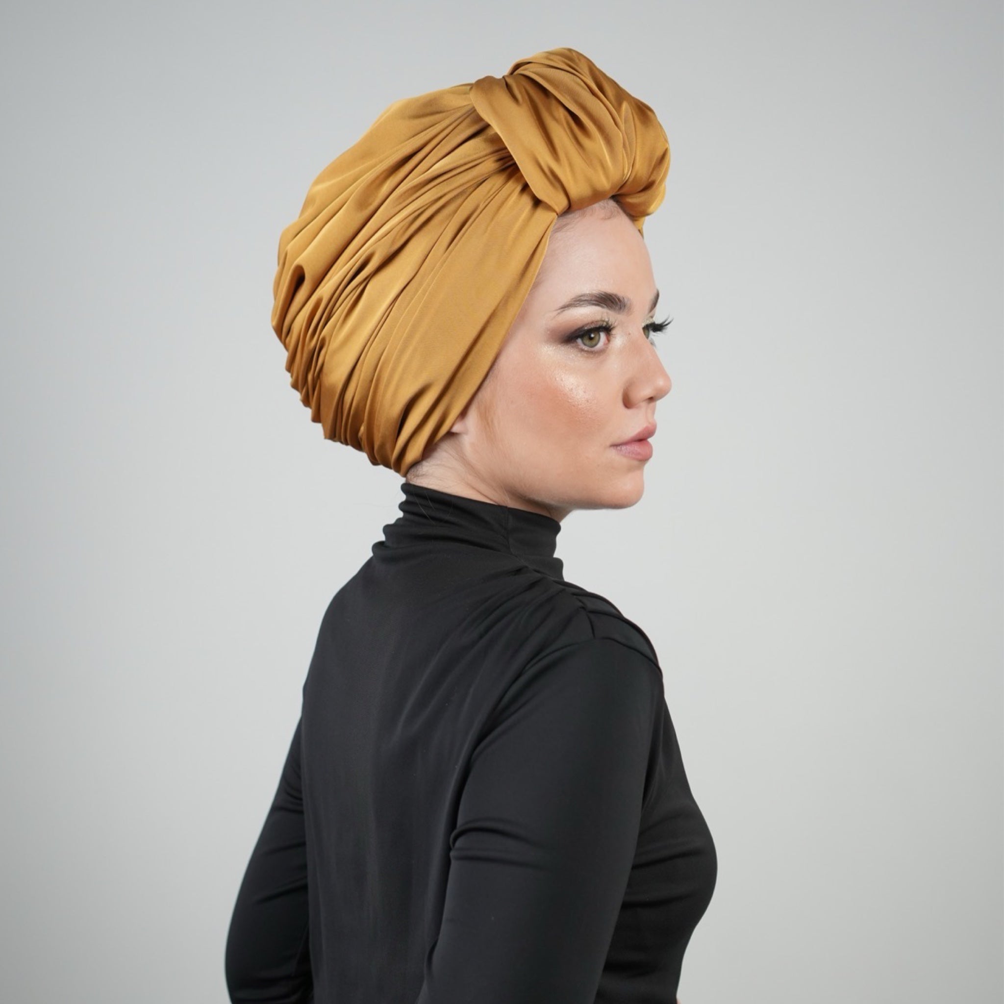 Beyrut Topuzlu Bone - Saten Kumaş