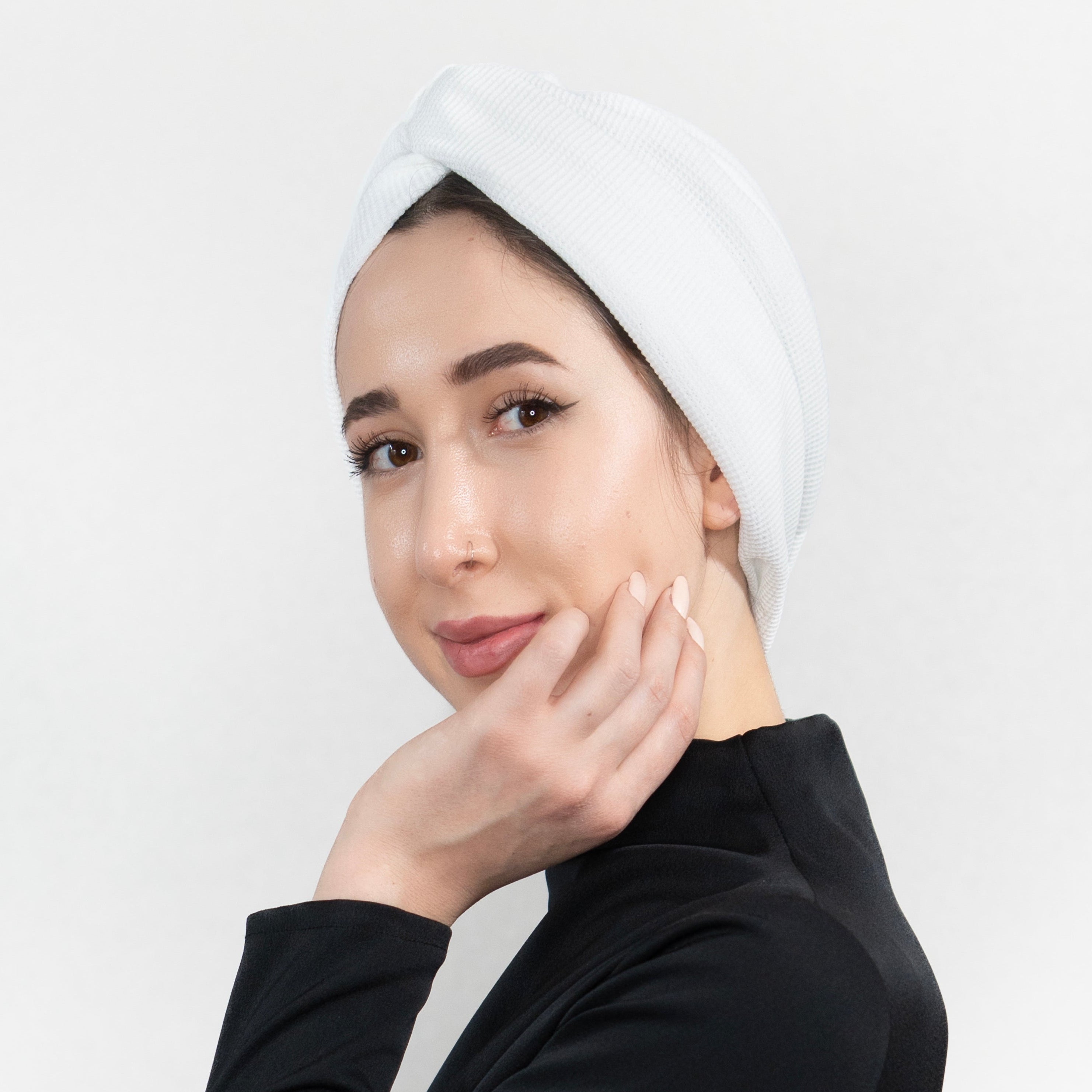 X Burgulu Büzgülü Bone - Örme Kumaş