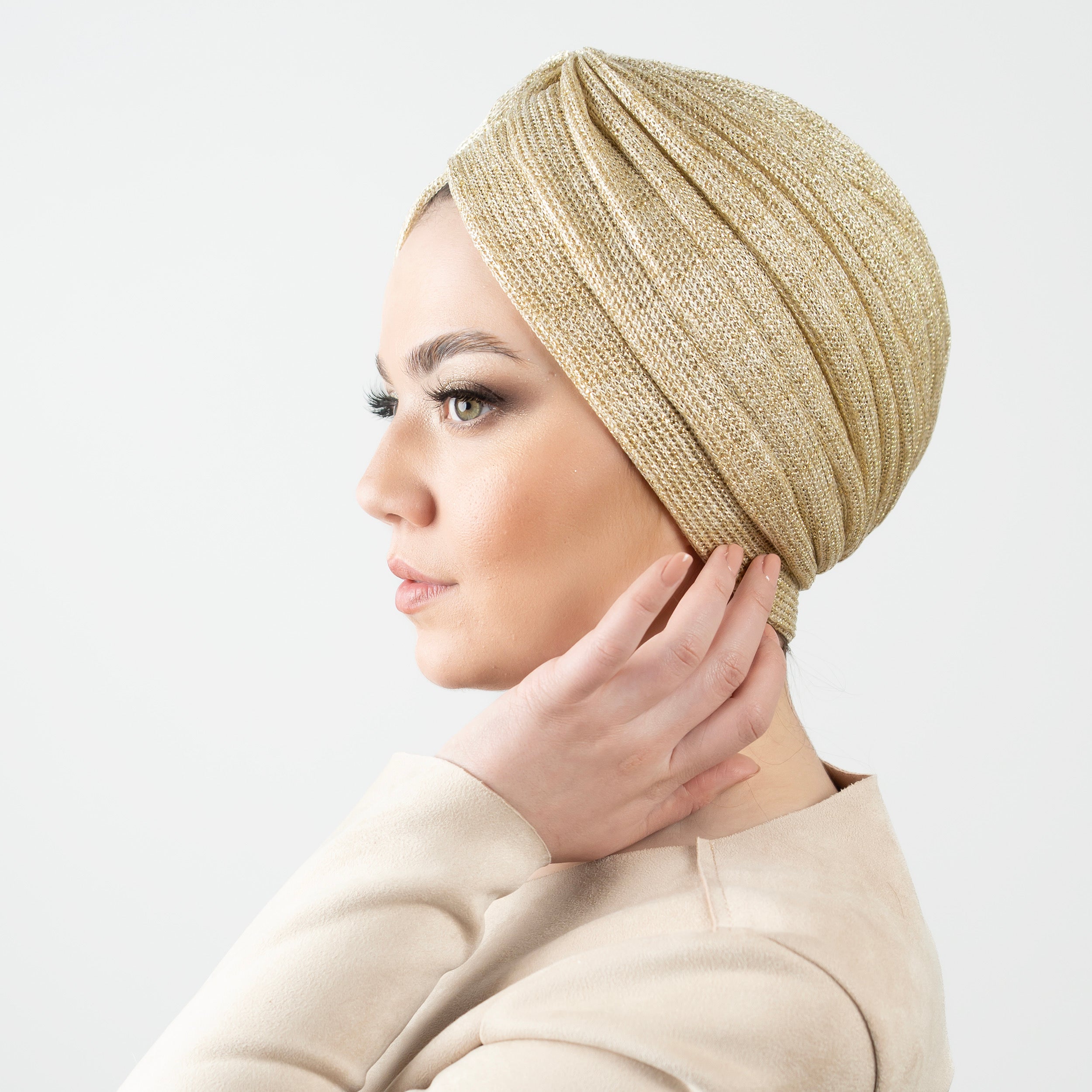 Ribbed Bonnet - Handmade - Gold and Silver Colors - Glitter Bonnet - Bitter Colors