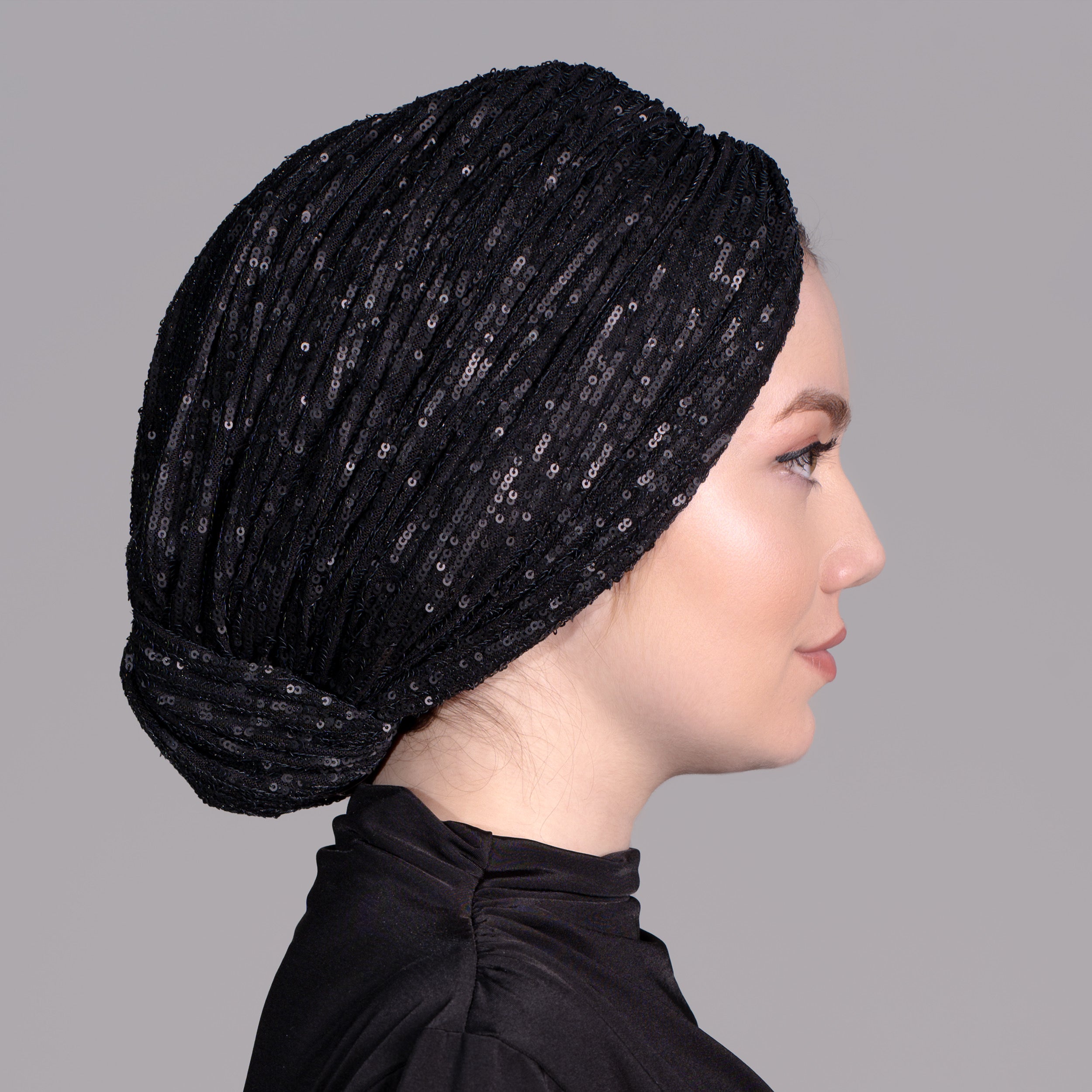 Beyrut Topuzlu Bone - Pul Payet İşlemeli