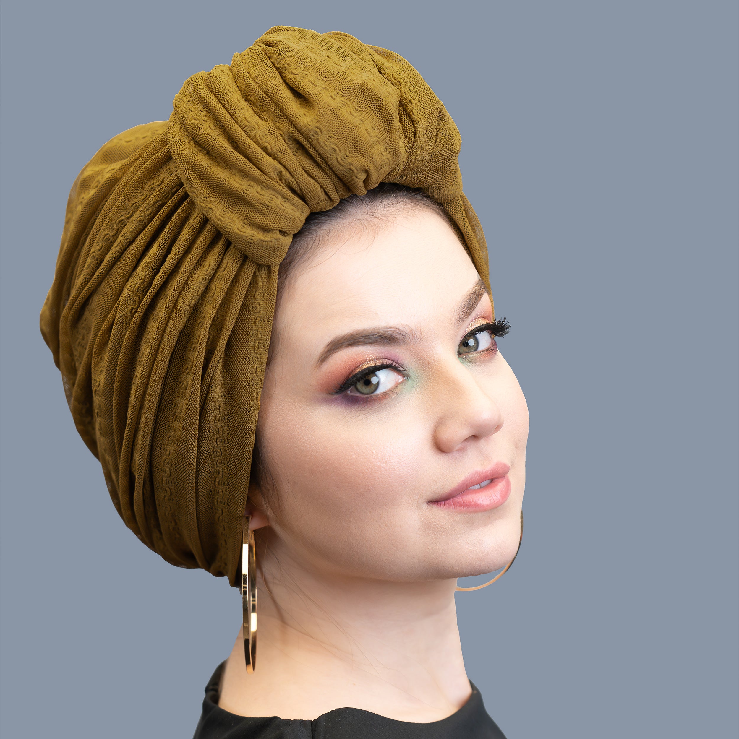 Beyrut Topuzlu Bone - File Kumaş