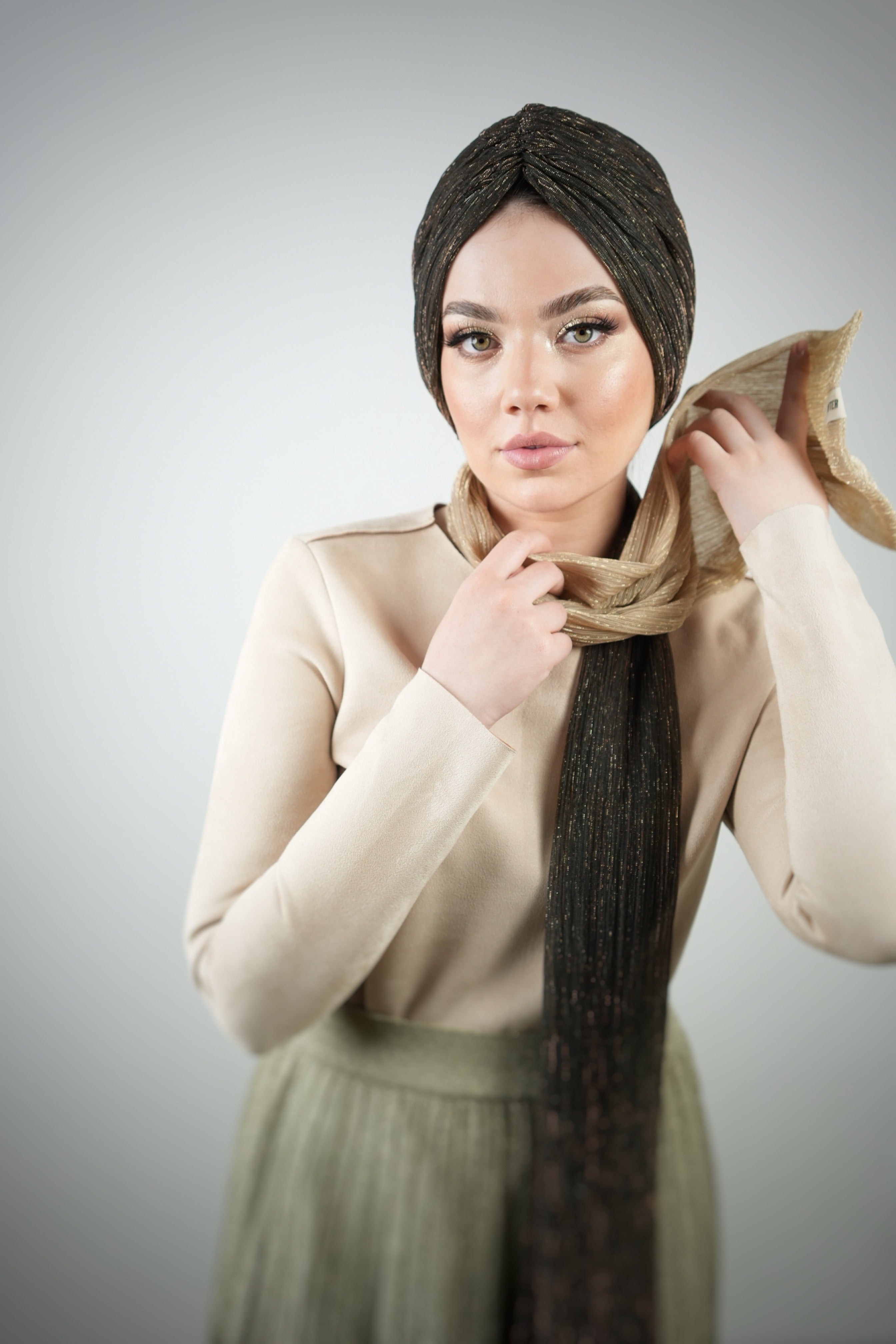 Işıltılı Fular - Simli Esnek Hafif Kumaş