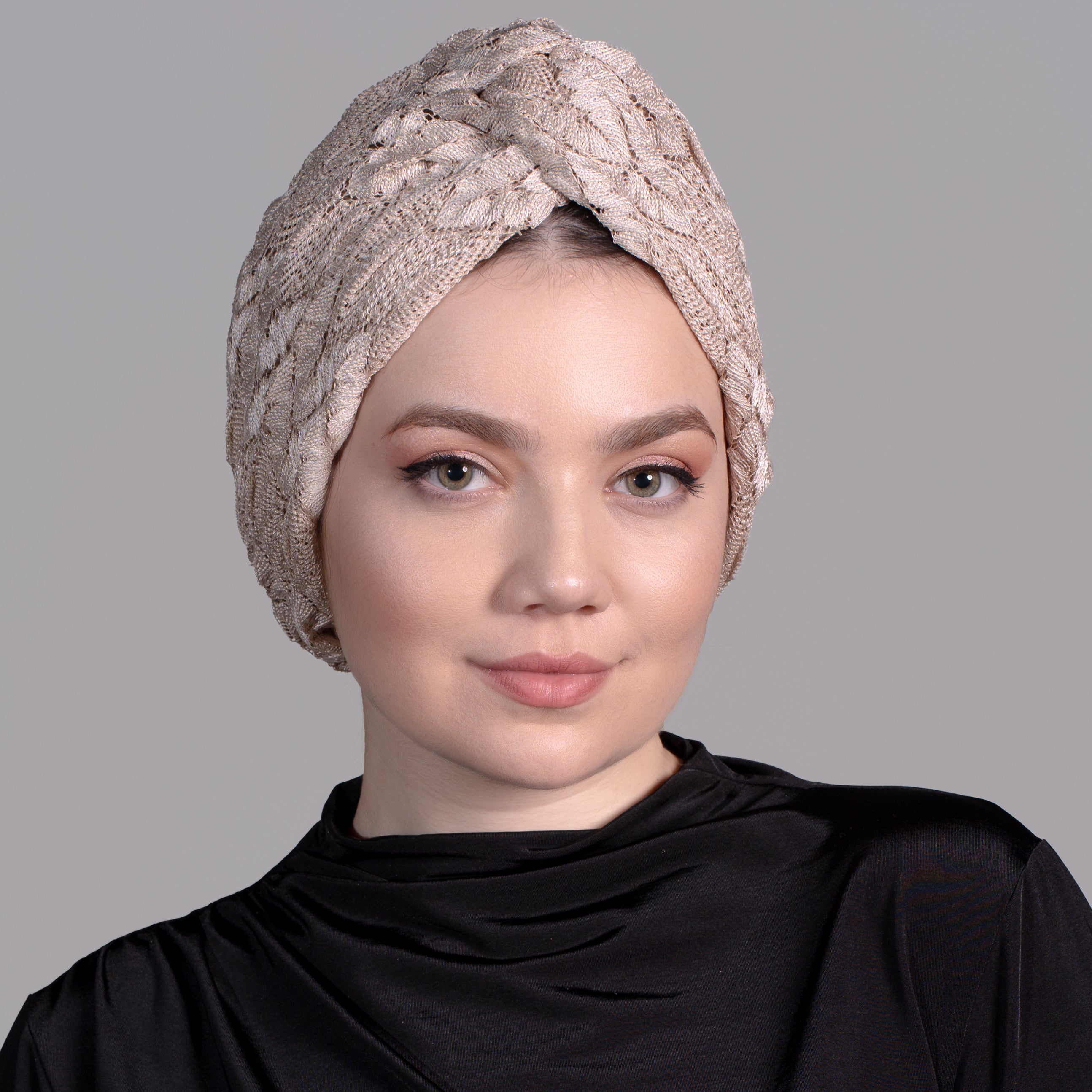 Barcelona Burgulu Bone - Zikzak Dokulu File Kumaş