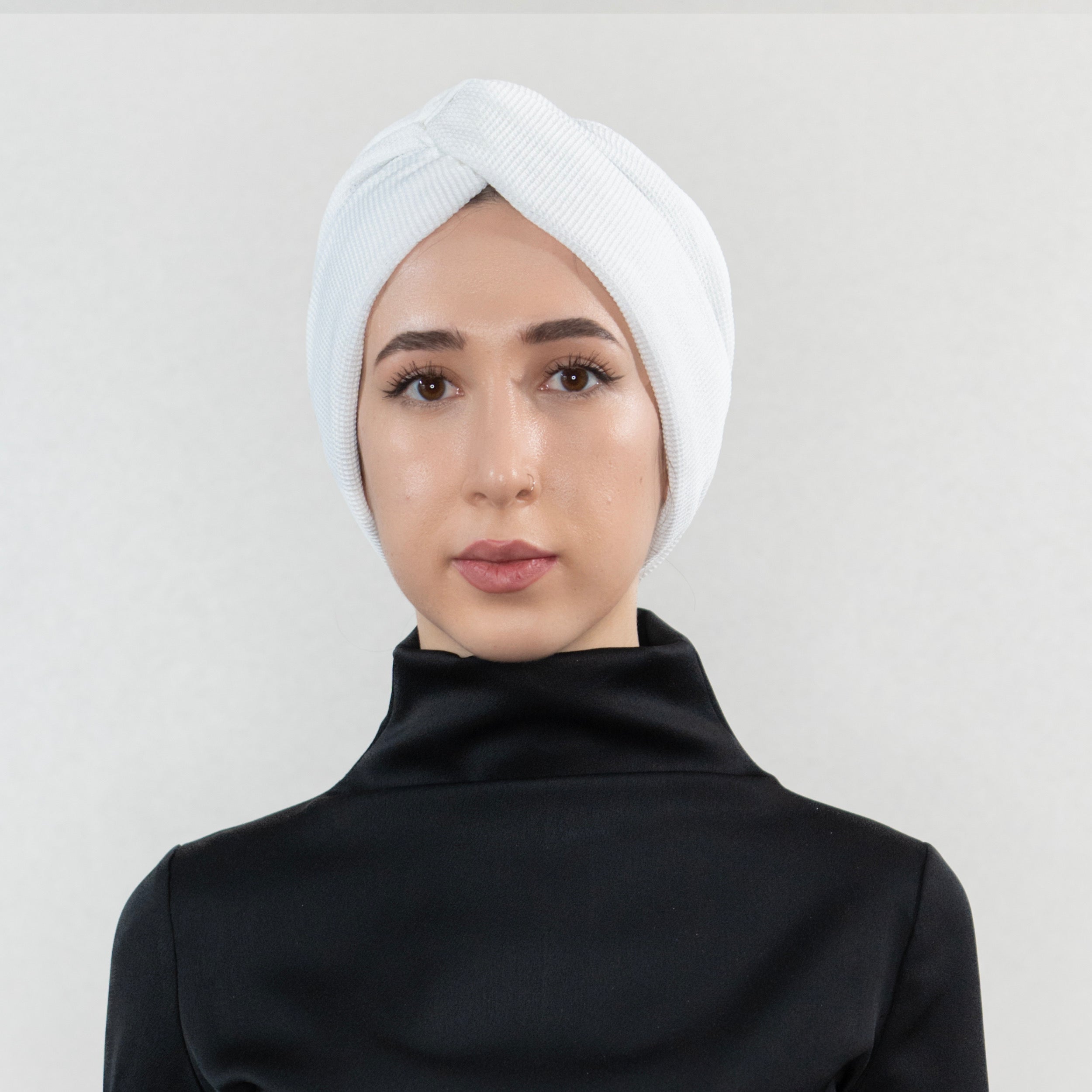 X Burgulu Büzgülü Bone - Örme Kumaş