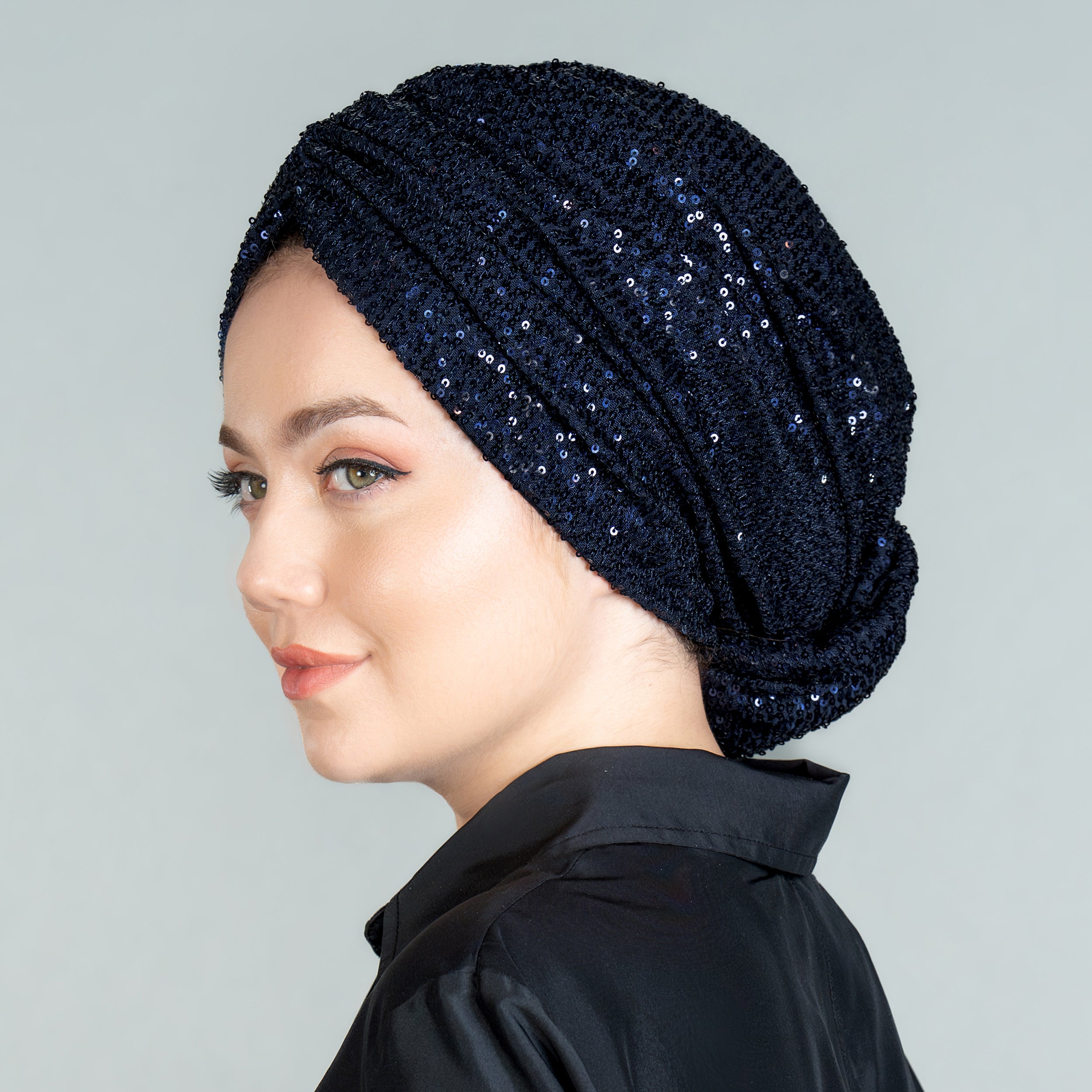 Beyrut Topuzlu Bone - Pul Payet İşlemeli