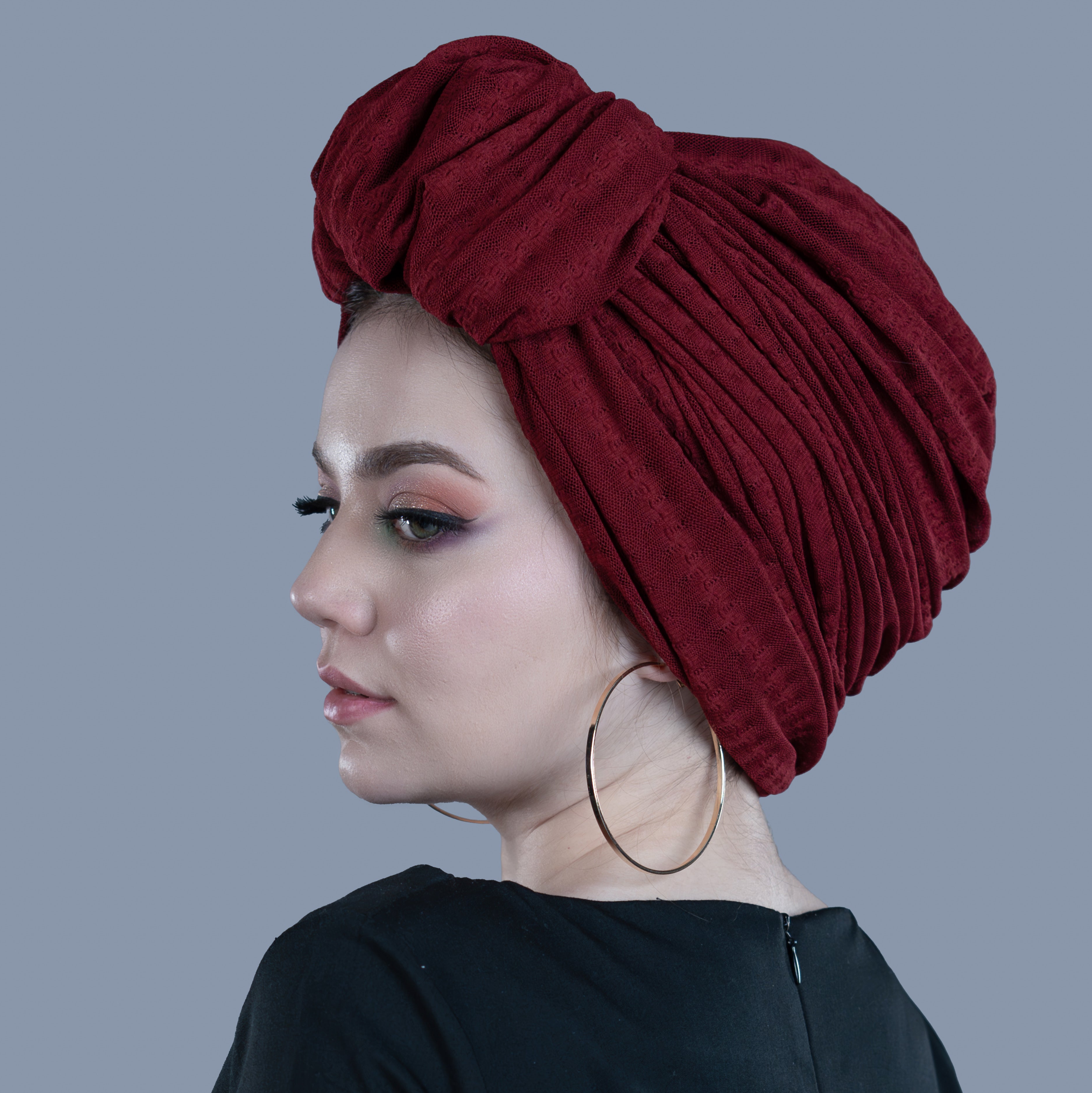 Beyrut Topuzlu Bone - File Kumaş