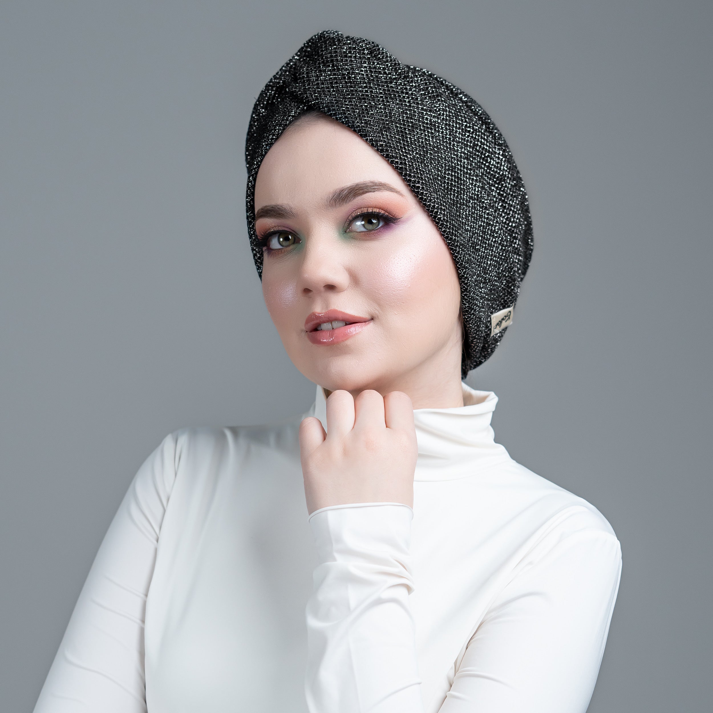 Barcelona Burgulu Bone - Işıltılı Örme Kumaş