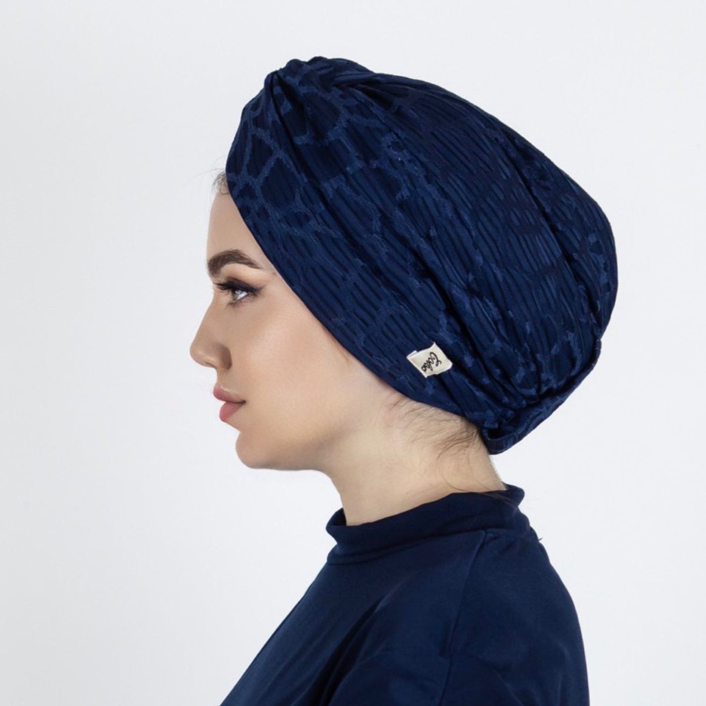 Barcelona Burgulu Bone - Geometrik Desenli Esnek Örme Kumaş