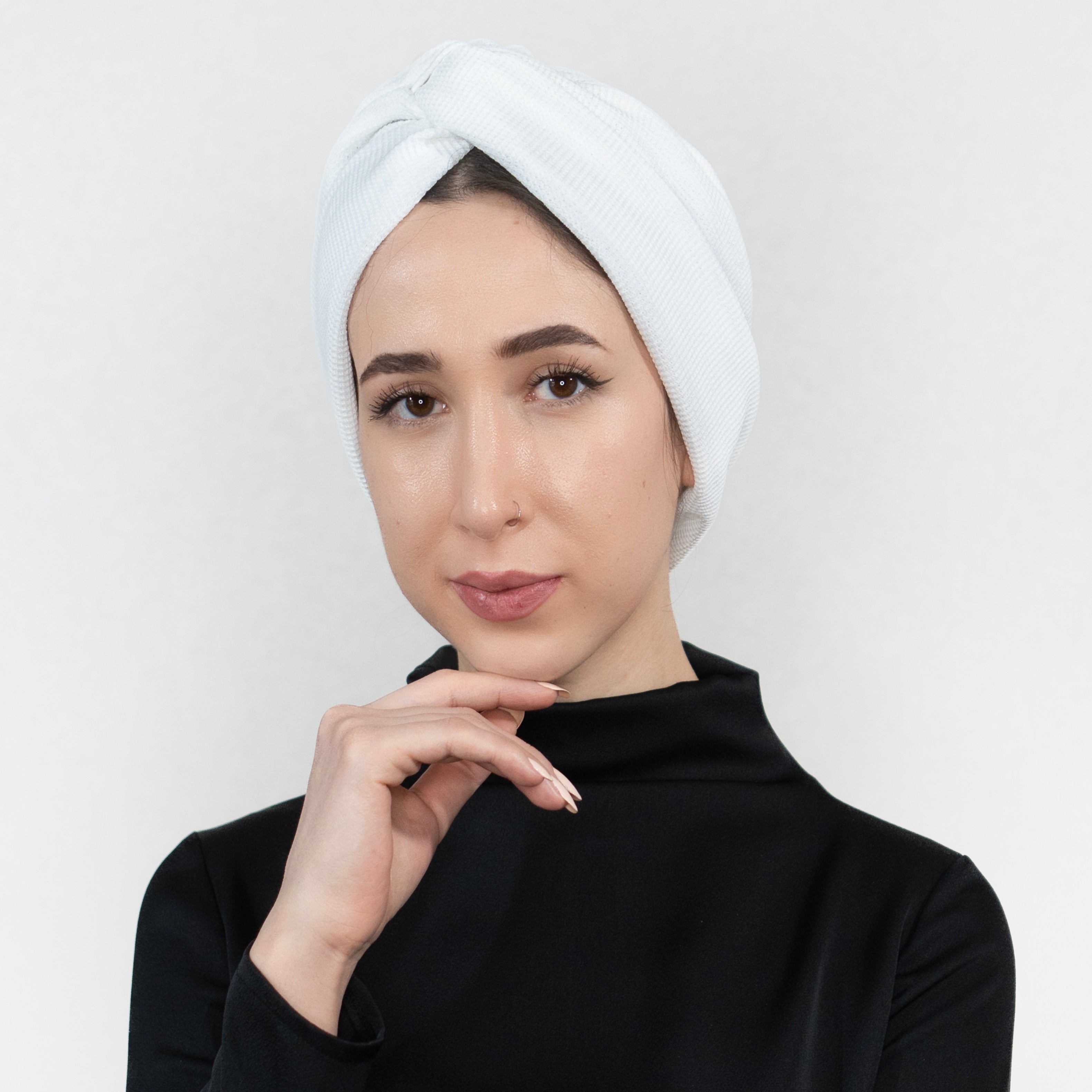 X Burgulu Büzgülü Bone - Örme Kumaş