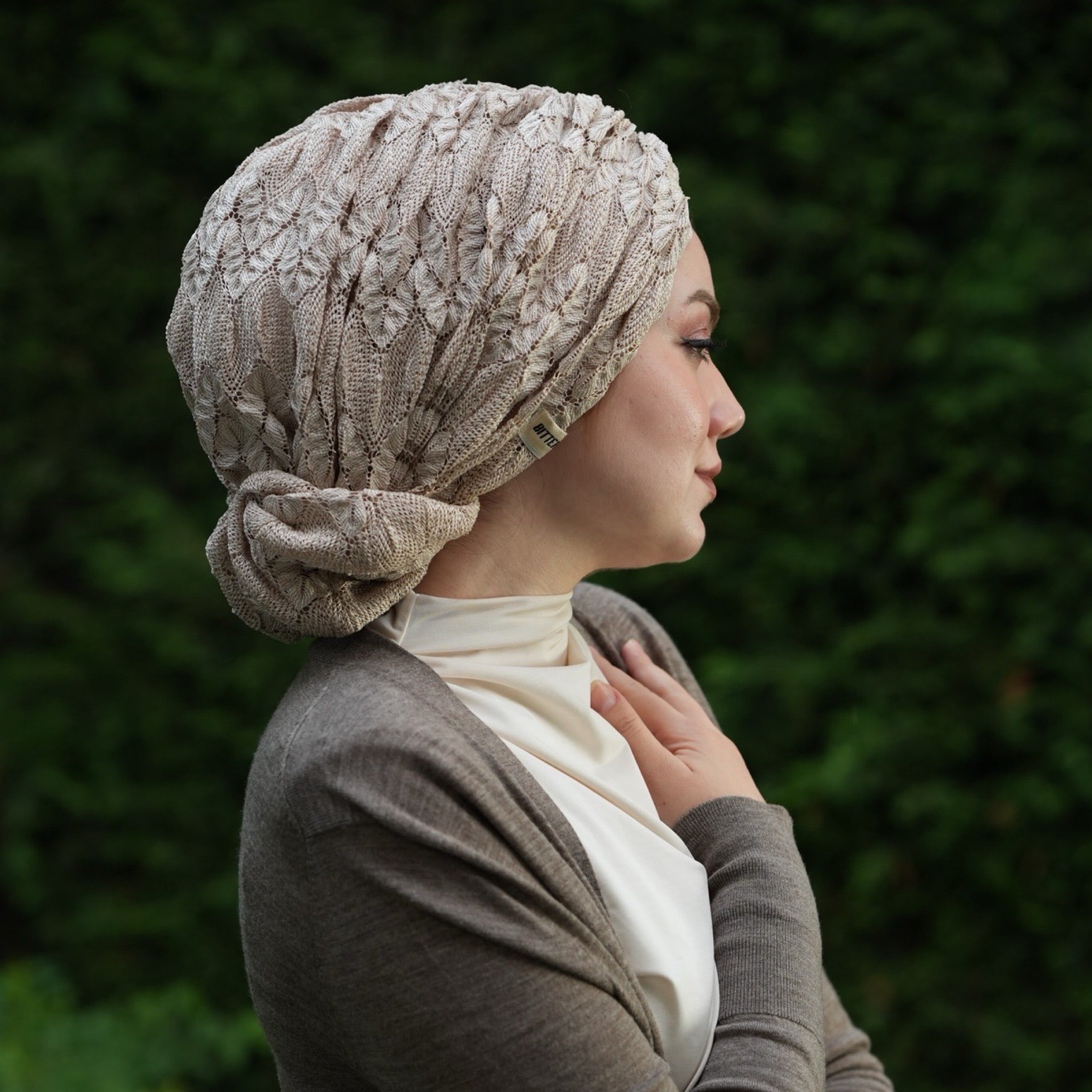 Beyrut Topuzlu Bone - Dokulu File Kumaş