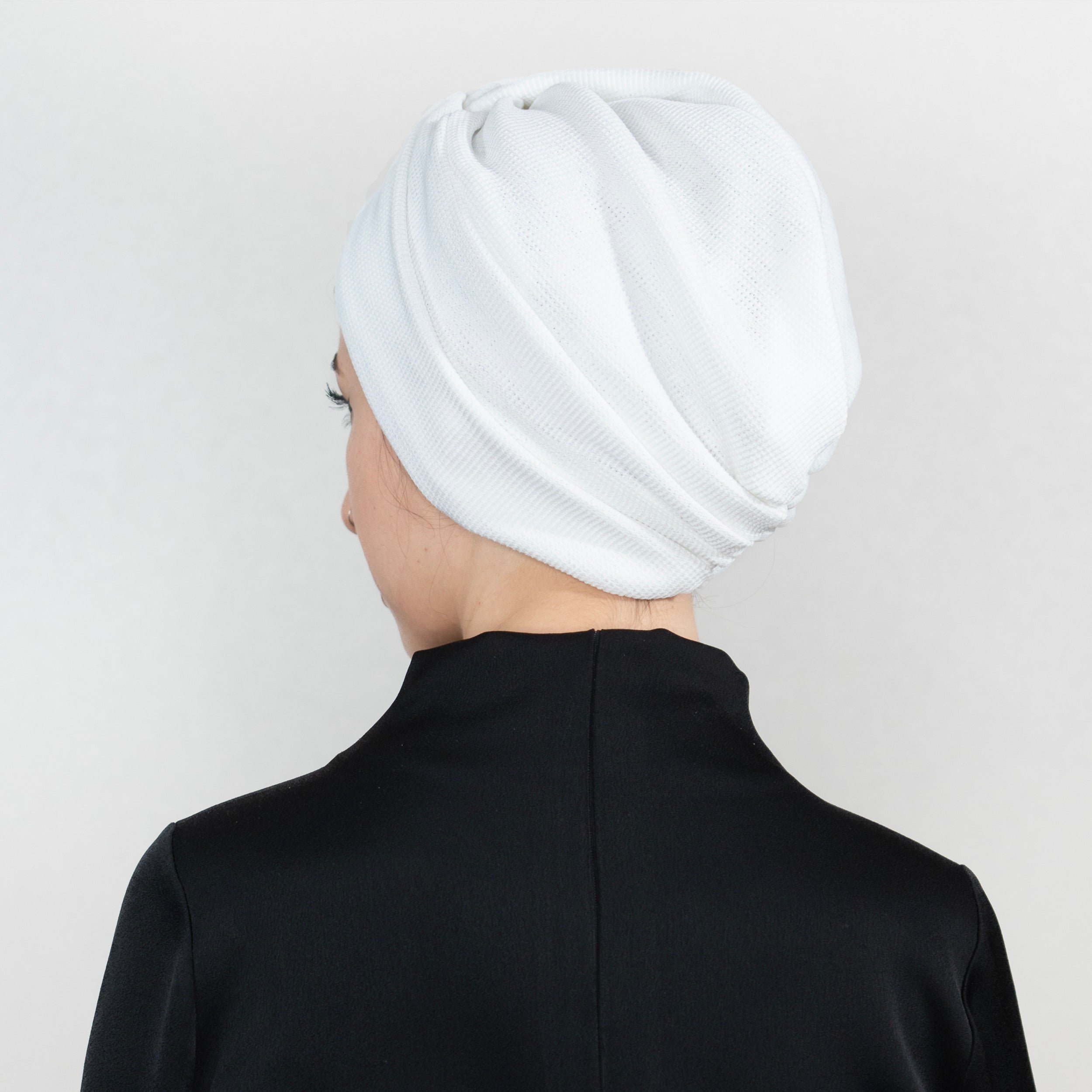 X Burgulu Büzgülü Bone - Örme Kumaş