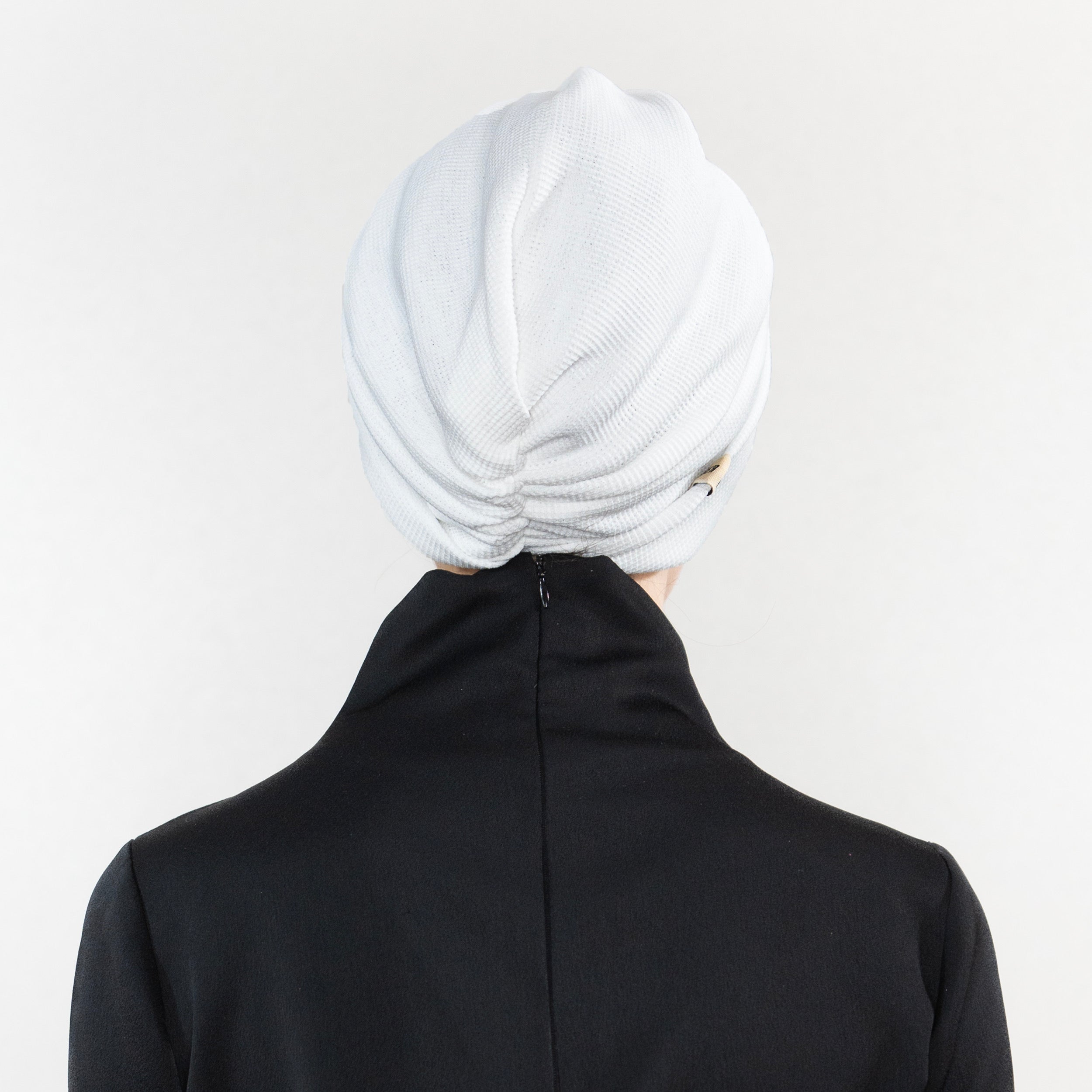 X Burgulu Büzgülü Bone - Örme Kumaş