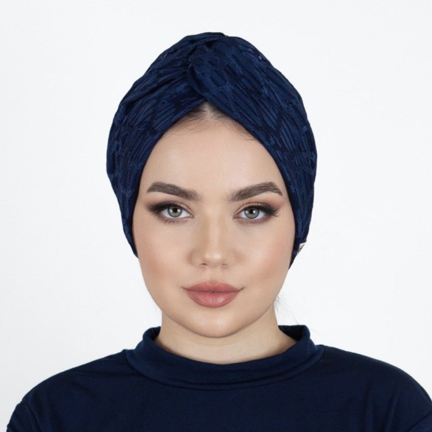 Barcelona Burgulu Bone - Geometrik Desenli Esnek Örme Kumaş