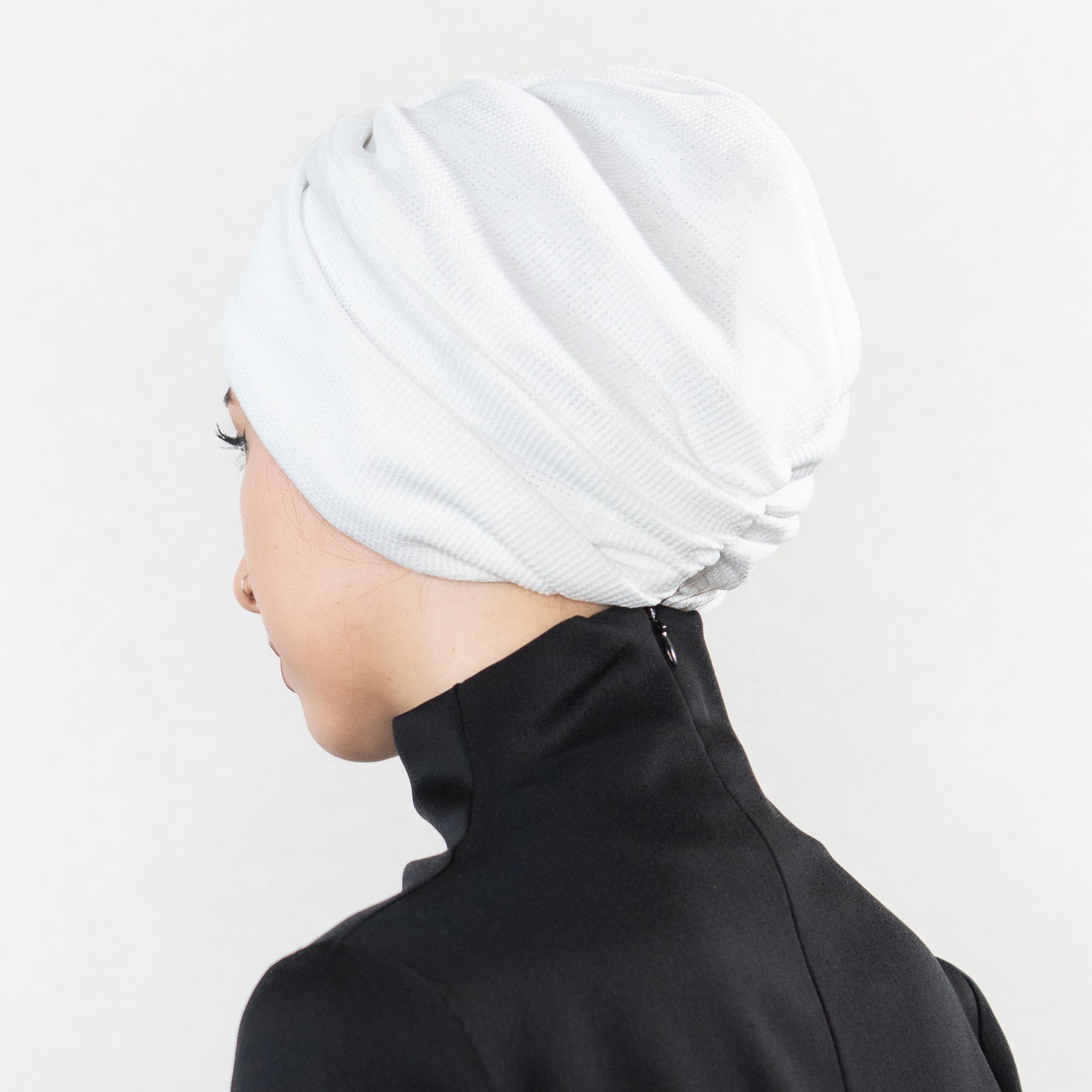 X Burgulu Büzgülü Bone - Örme Kumaş