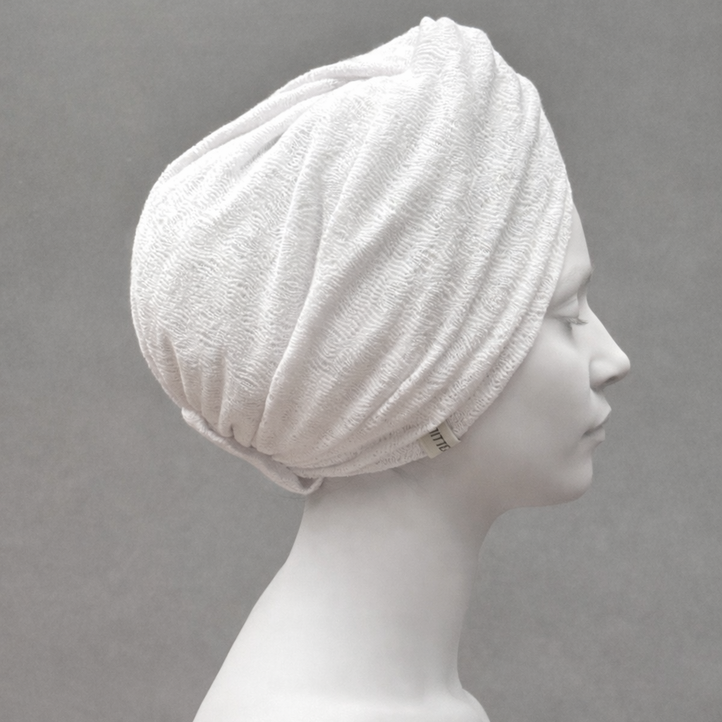 Twisted Knit Bonnet - Stretchy Tricot Fabric - Anthracite Color - BitterColors