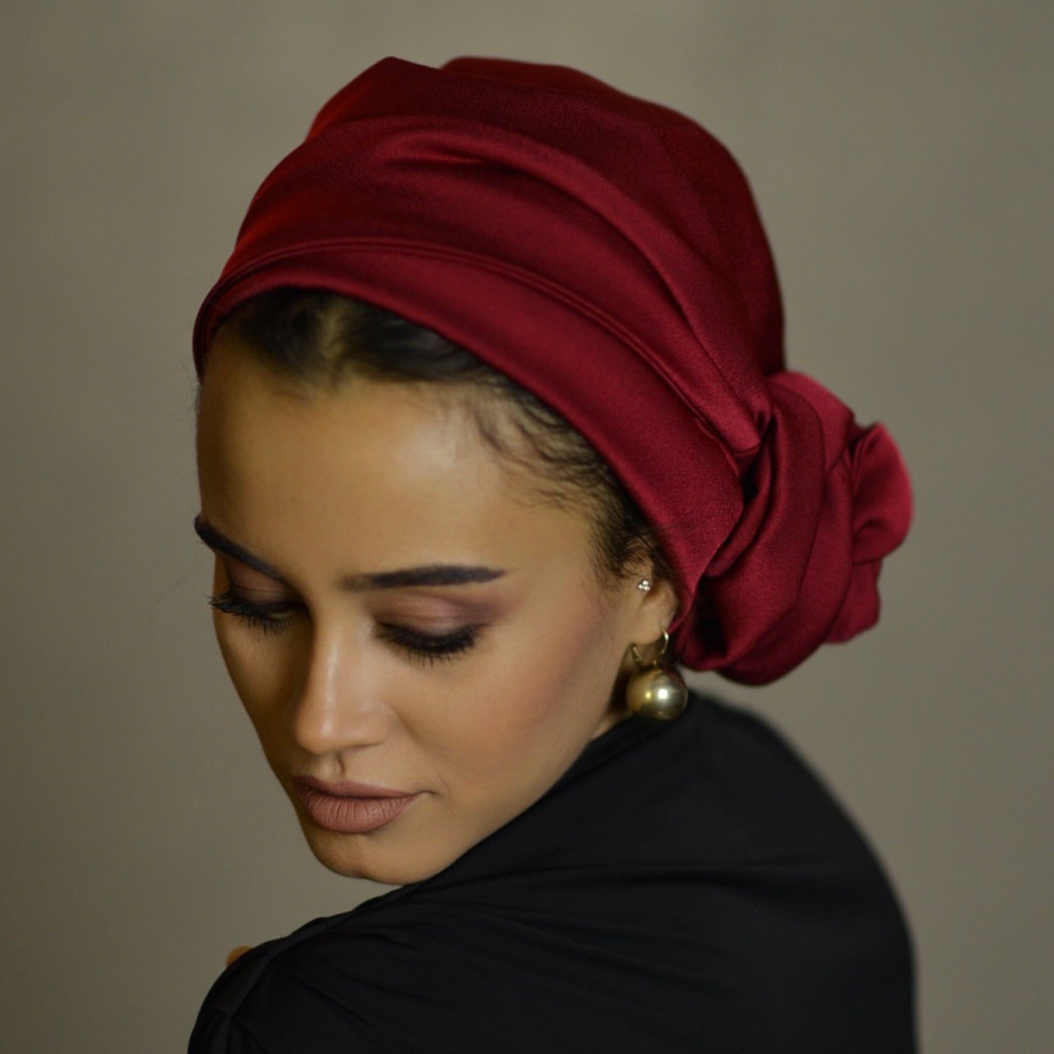 Dubai Tie Turban - Crepe Satin Fabric