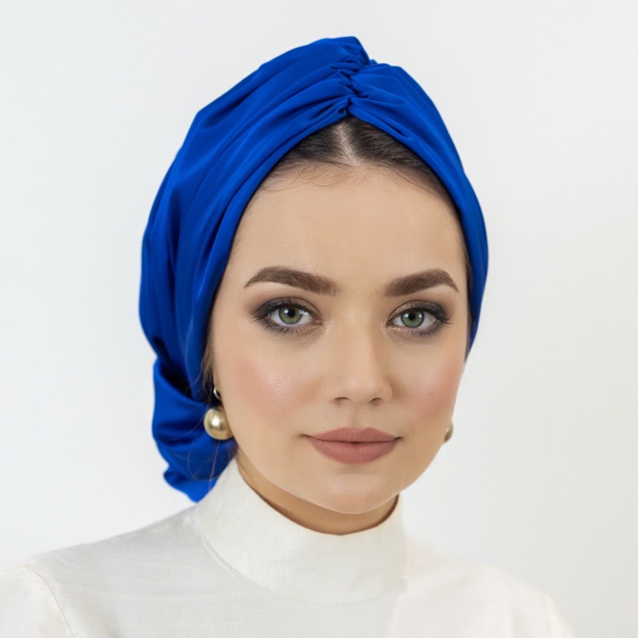 Abu Dhabi Ready-Made Bonnet - Lycra Satin Fabric - Black - BitterColors
