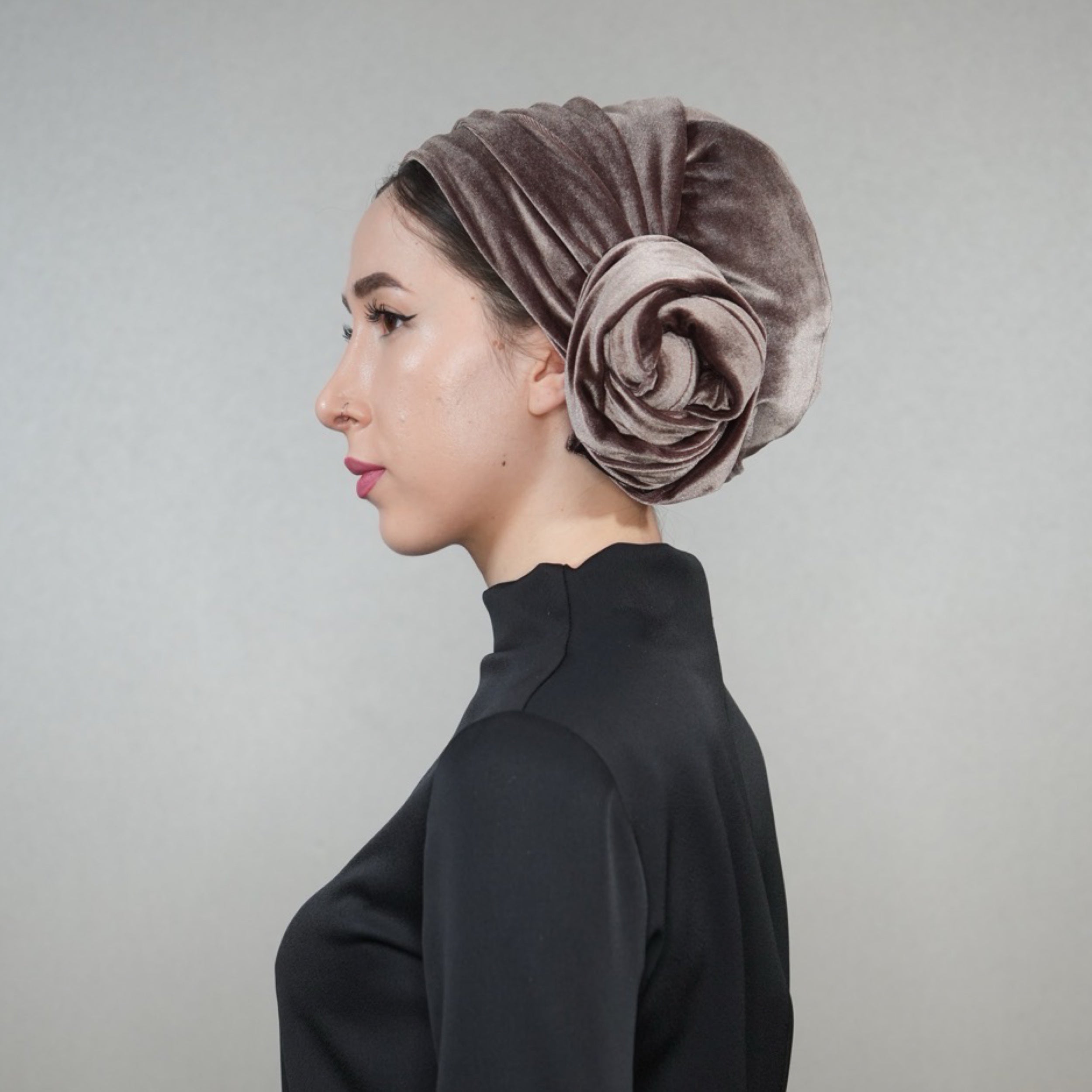 Dubai Bağlamalı Bone - Esnek Kadife Kumaş