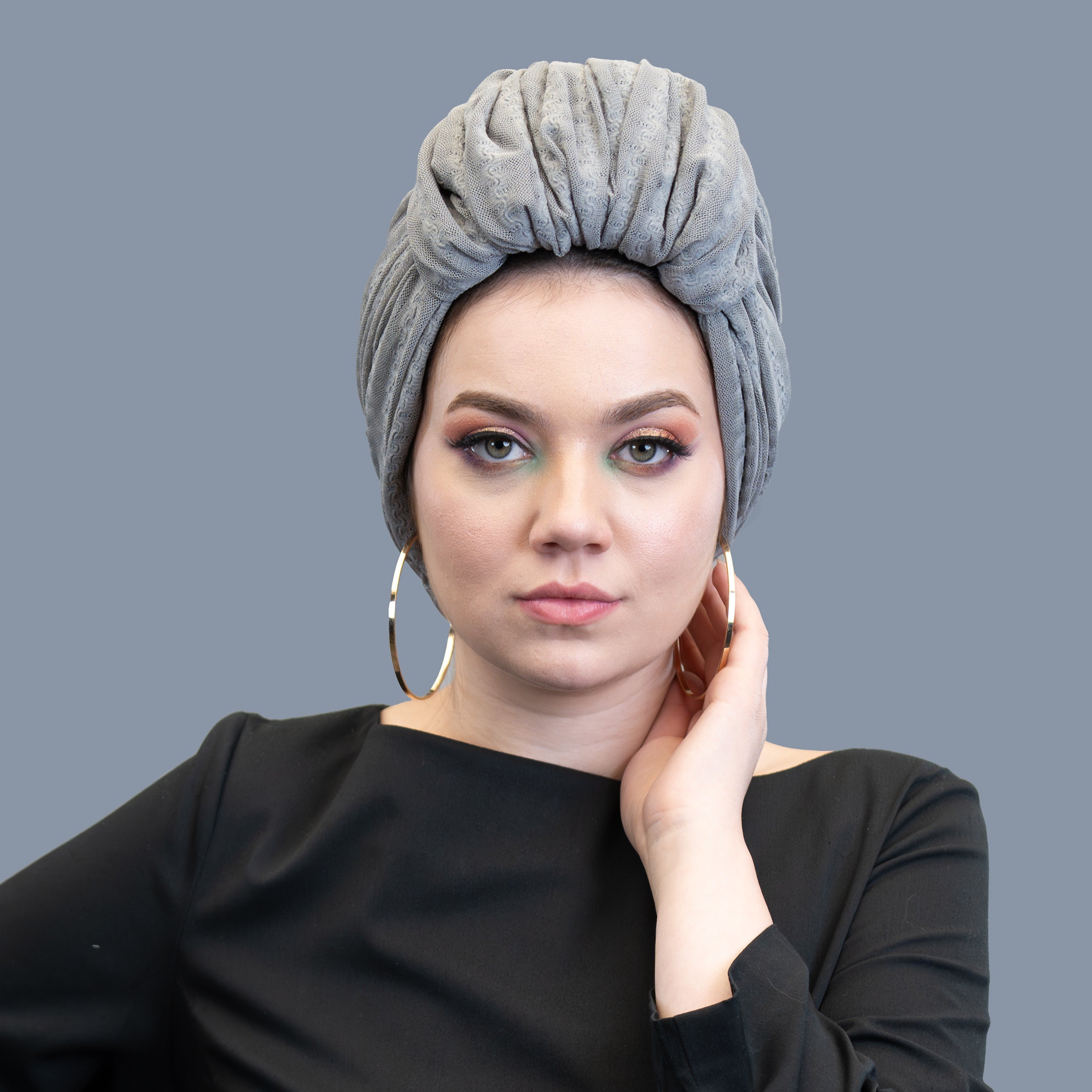 Beyrut Topuzlu Bone - File Kumaş