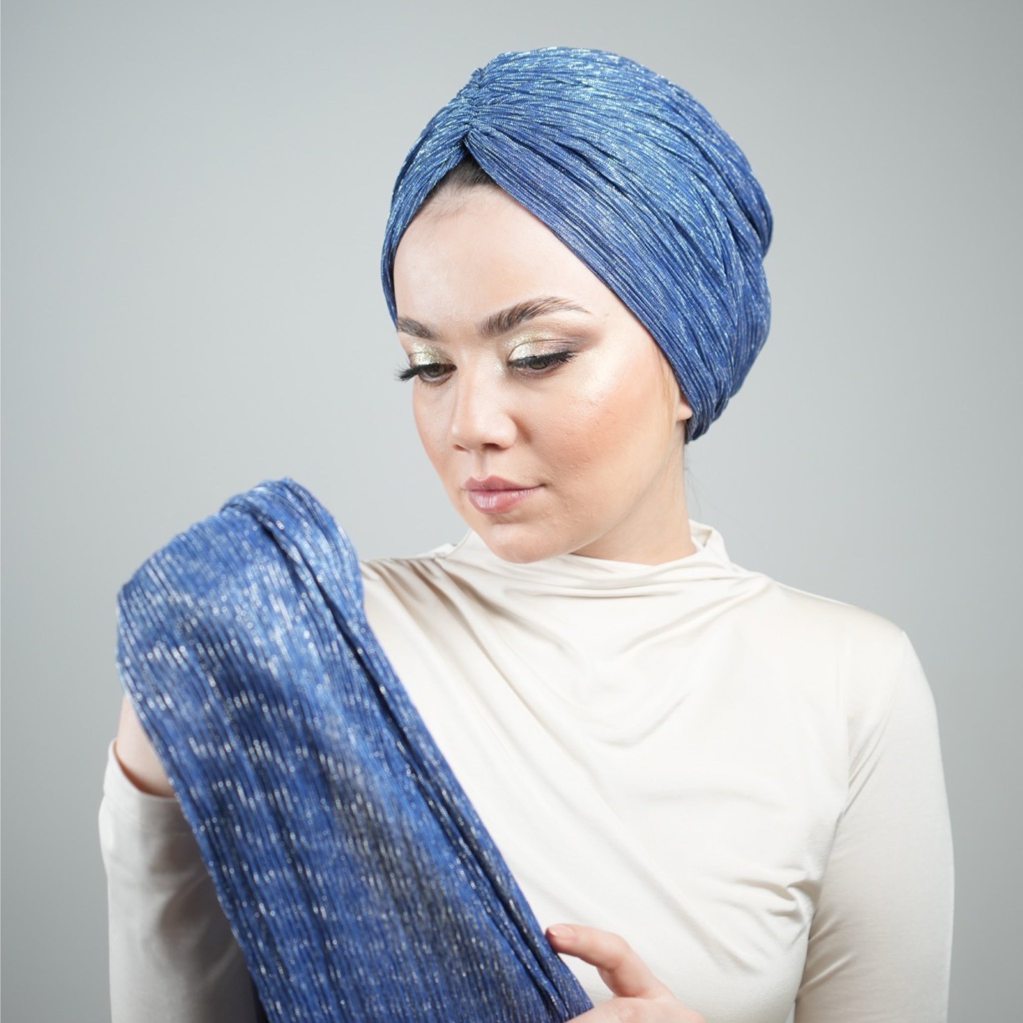 Işıltılı Fular - Simli Esnek Hafif Kumaş