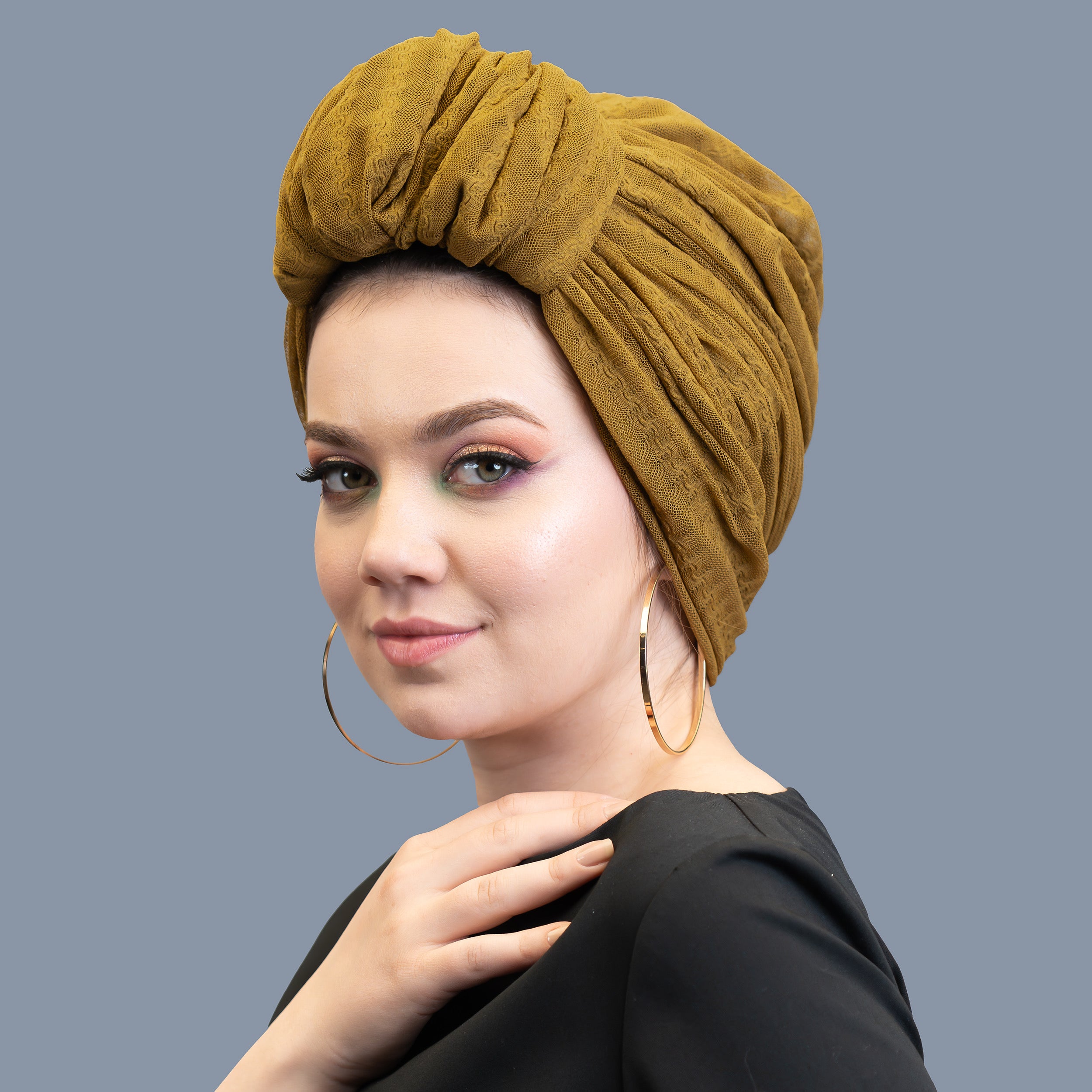 Beyrut Topuzlu Bone - File Kumaş