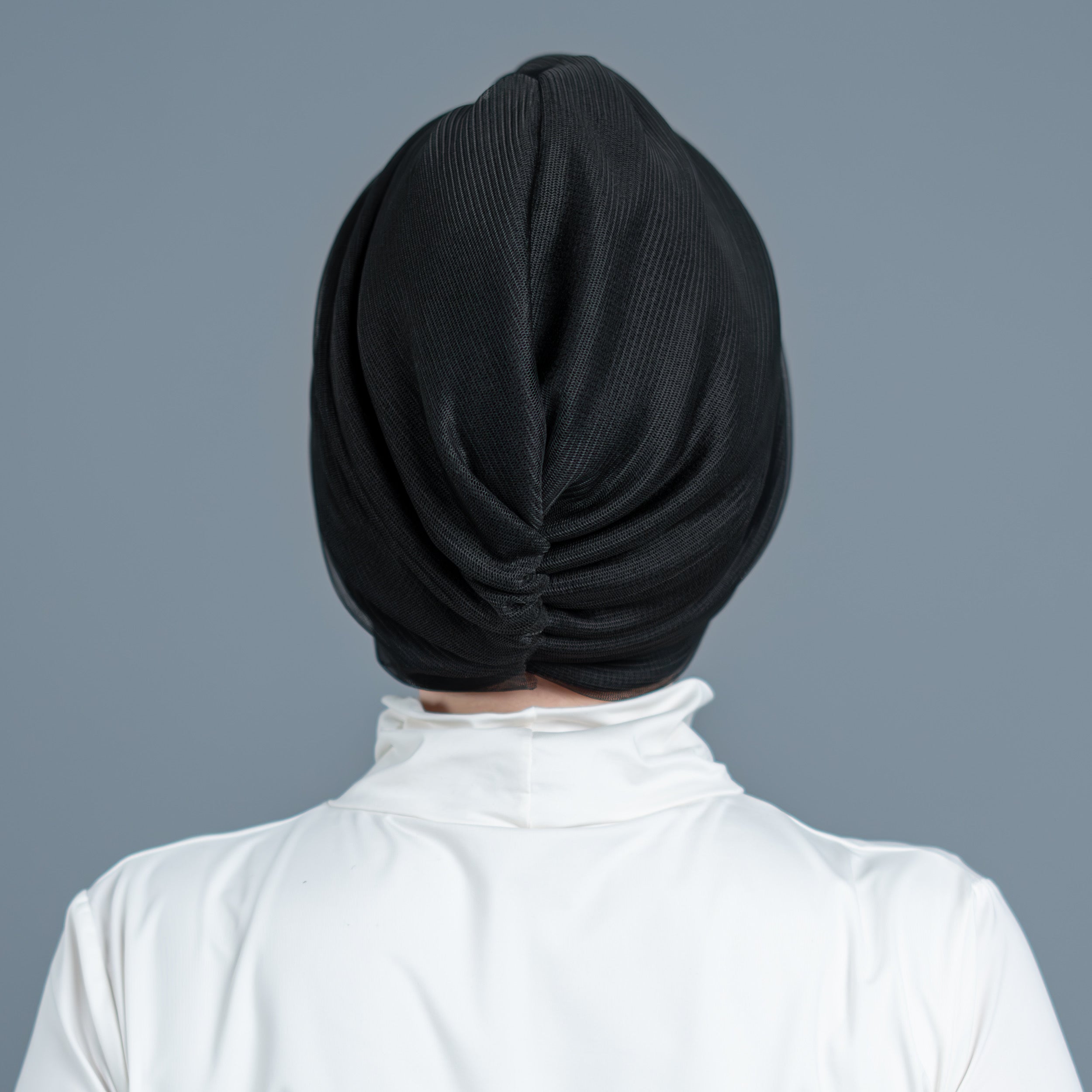 X Burgulu Büzgülü Bone – Tül Katmanlı Kumaş