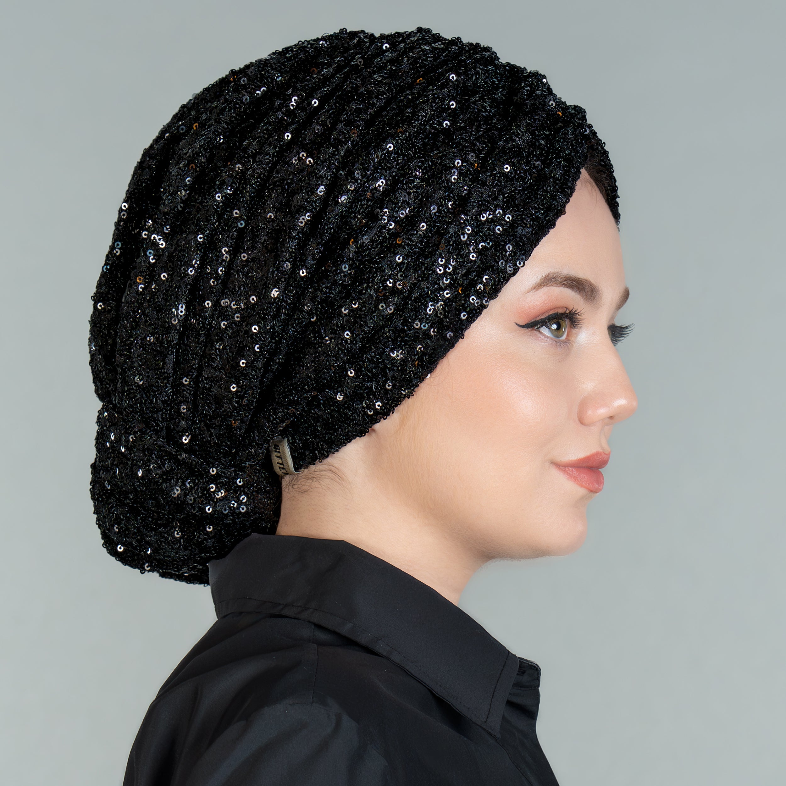 Beyrut Topuzlu Bone - Pul Payet İşlemeli