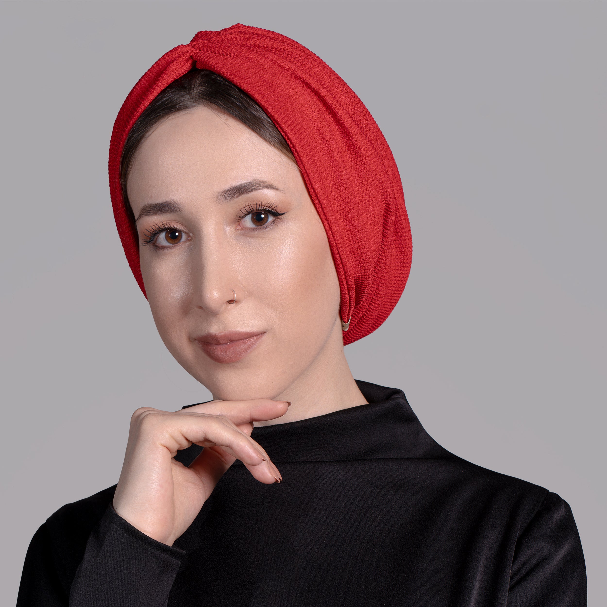 Milano Büzgülü Bone - Hafif Örme Kumaş