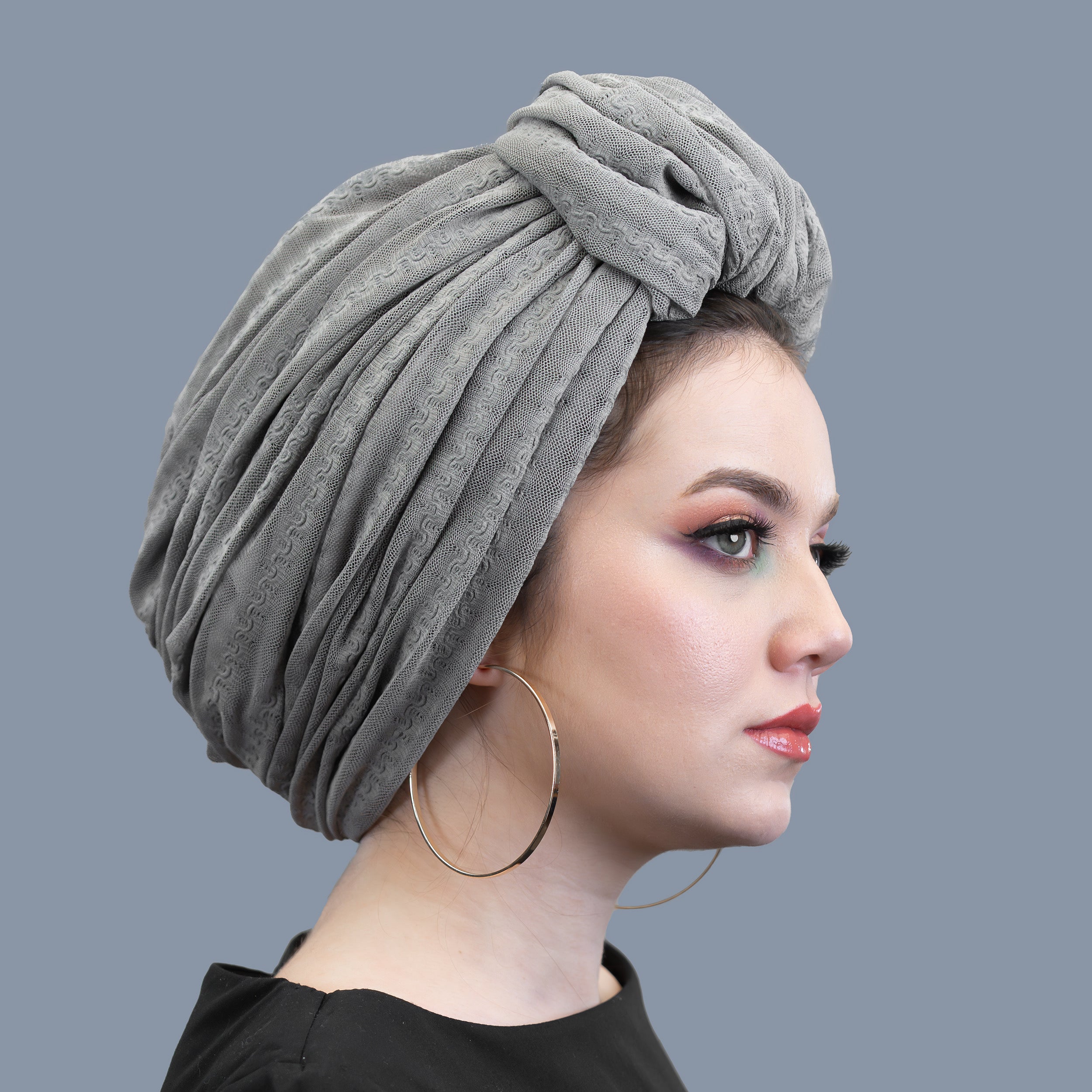 Beyrut Topuzlu Bone - File Kumaş