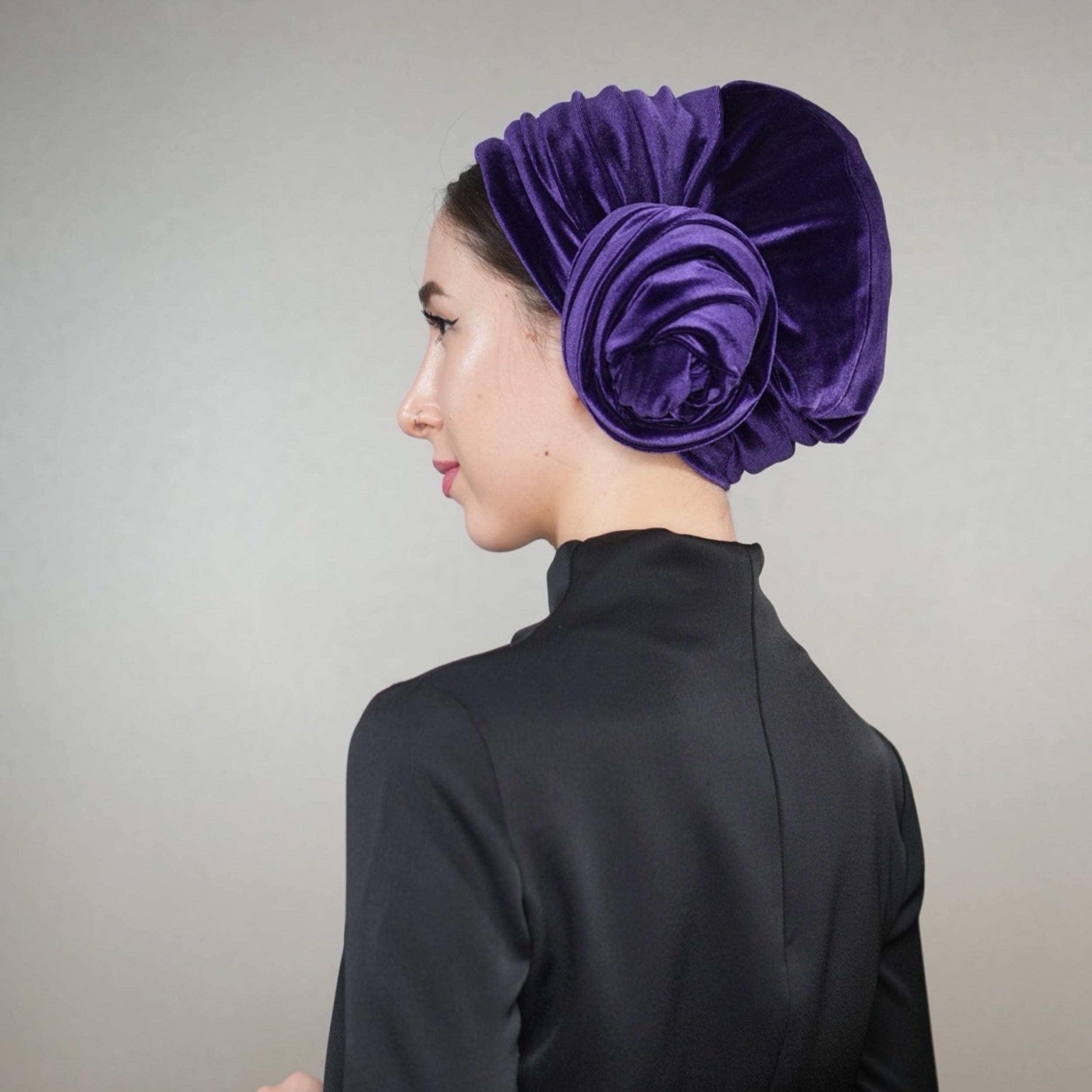 Dubai Bağlamalı Bone - Esnek Kadife Kumaş