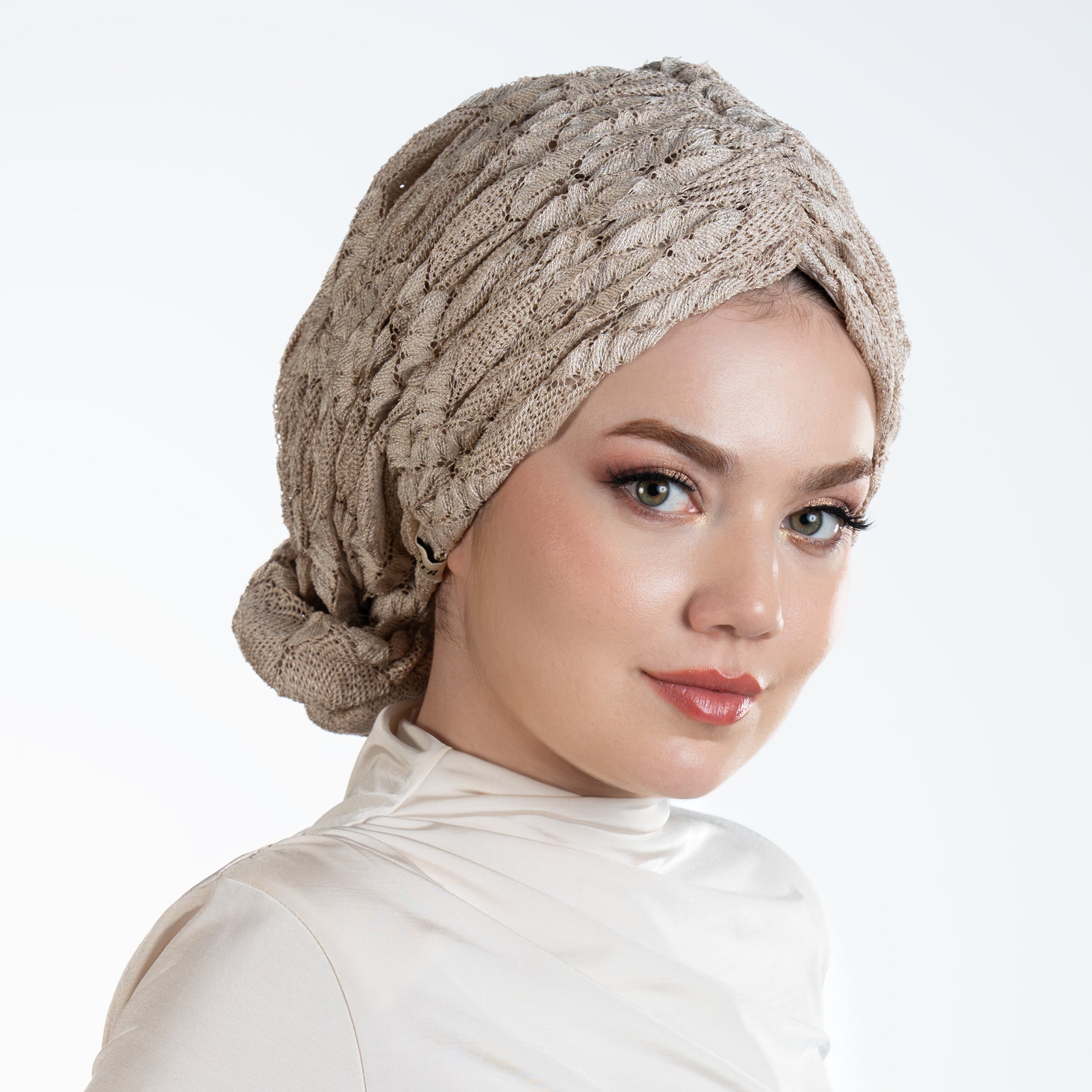 Beyrut Topuzlu Bone - Dokulu File Kumaş