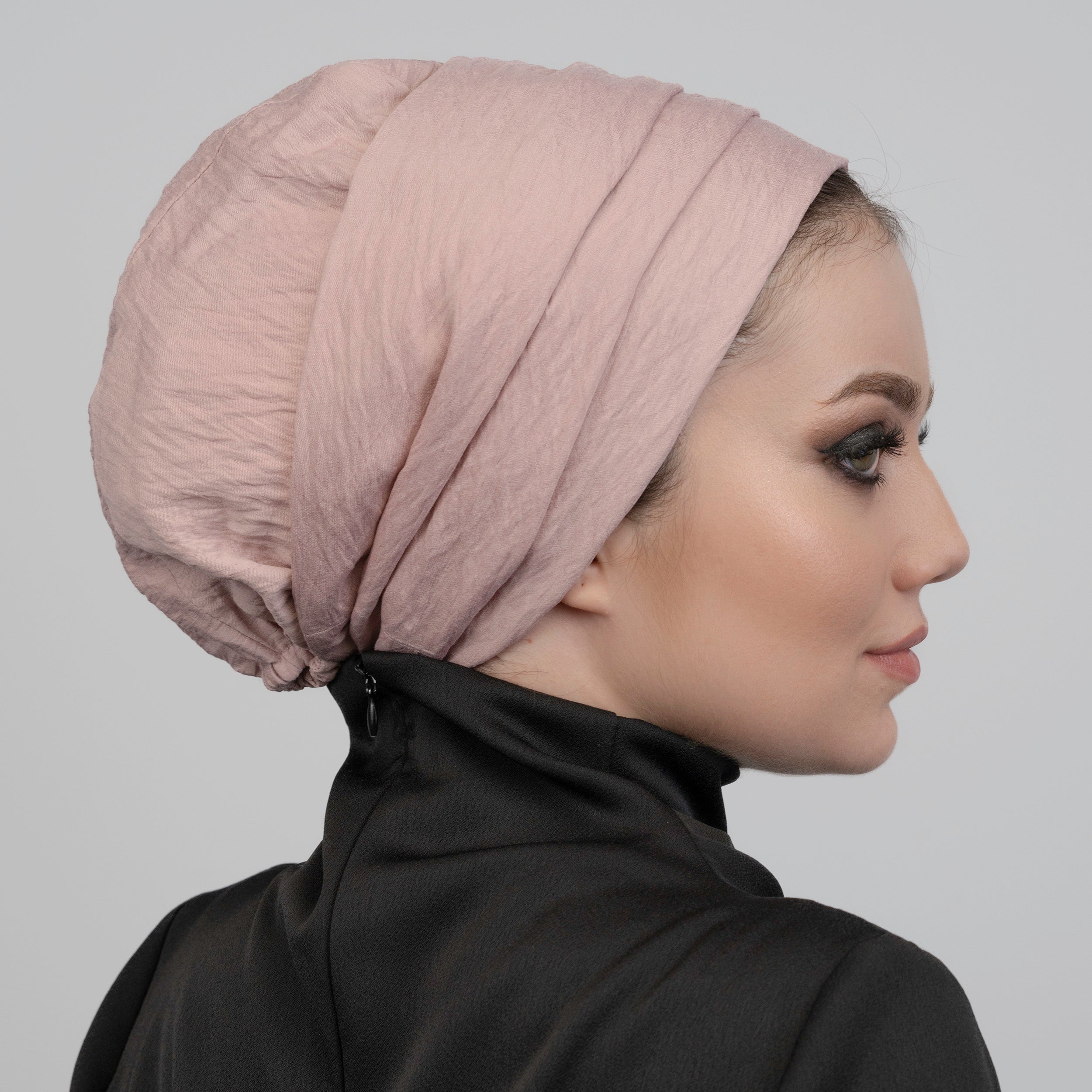 Tie-Up Bonnet - Silk/Linen Fabric - Beige Color - Dubai Linen Bonnet - BitterColors