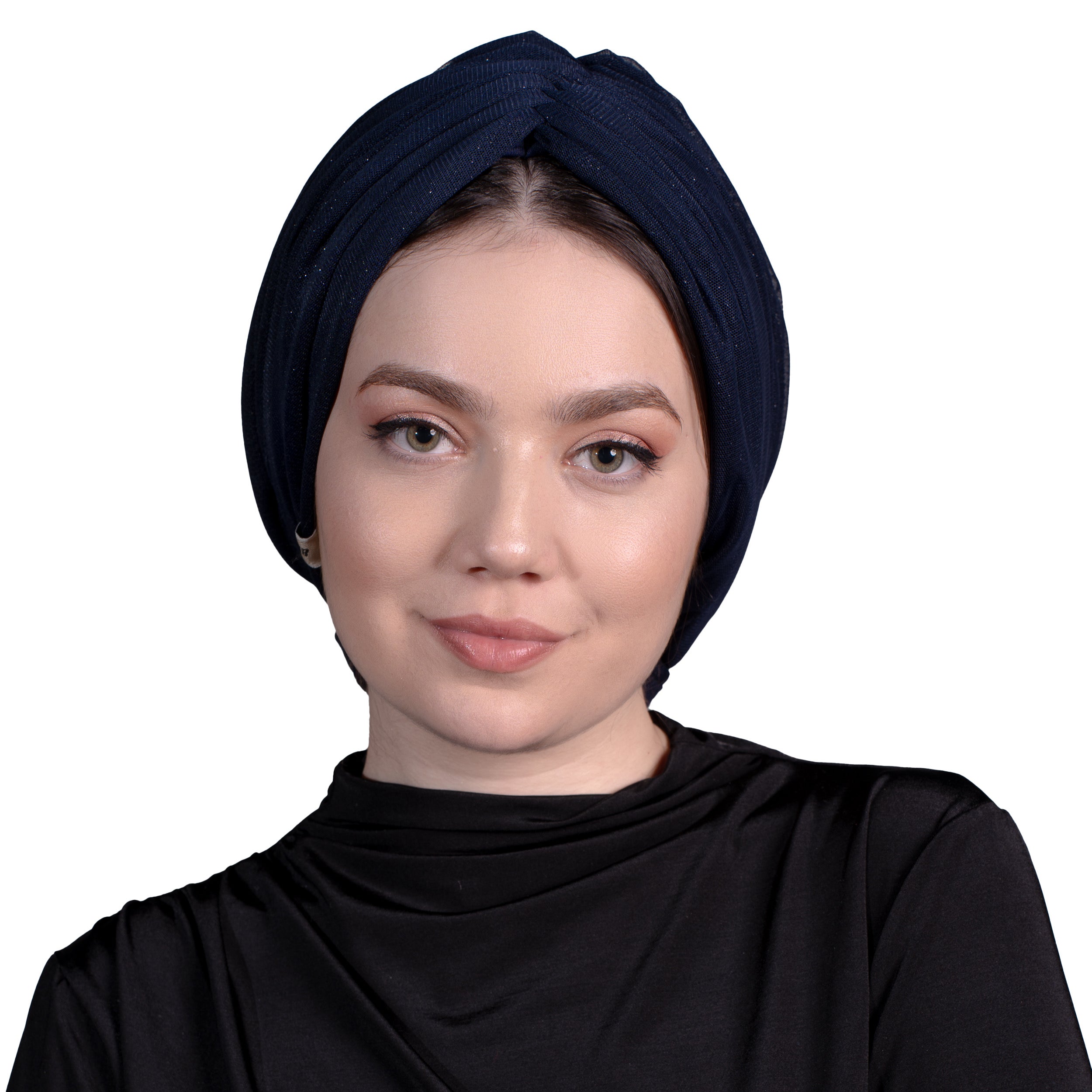 Beyrut Topuzlu Bone – Tül Katmanlı Simli Kumaş