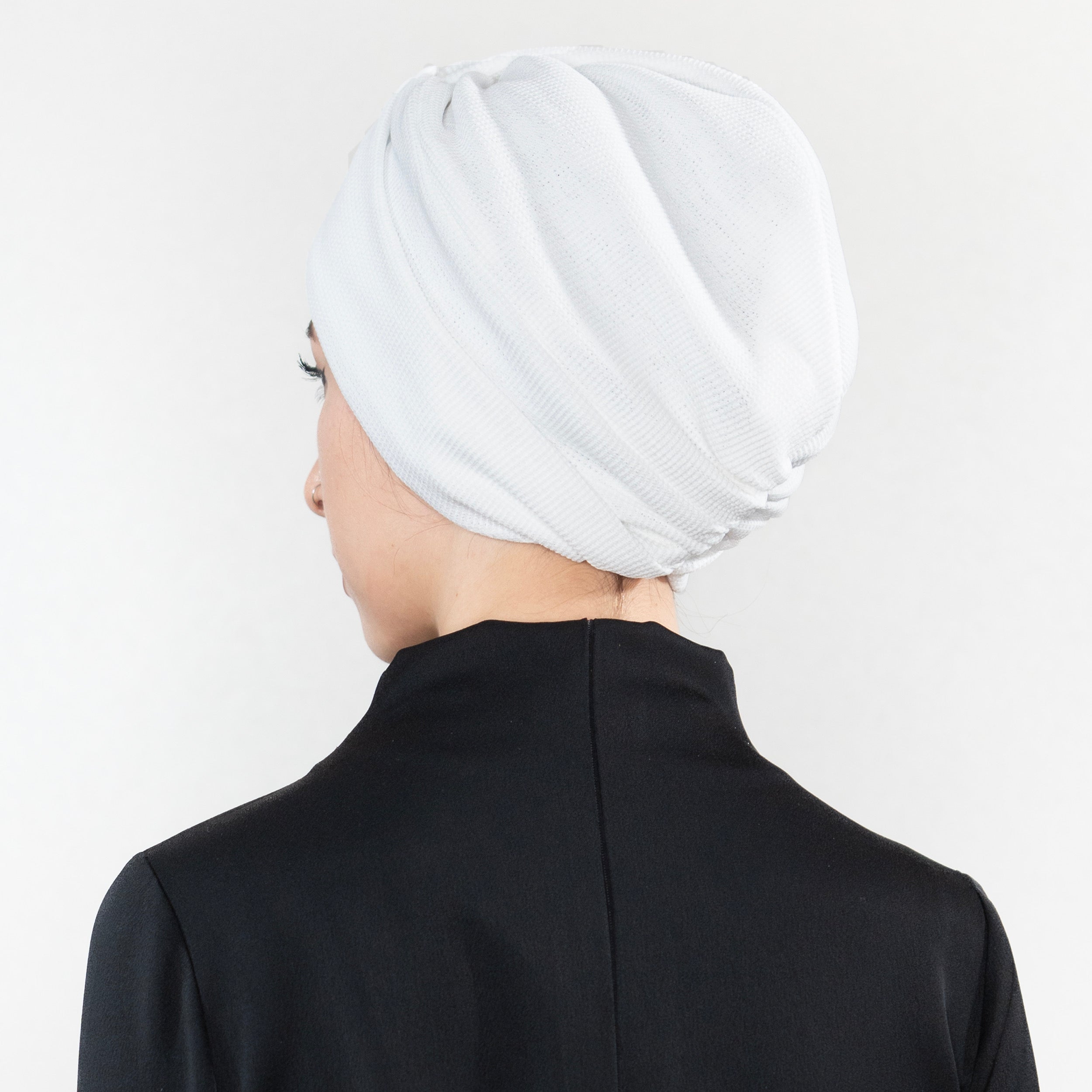 X Burgulu Büzgülü Bone - Örme Kumaş