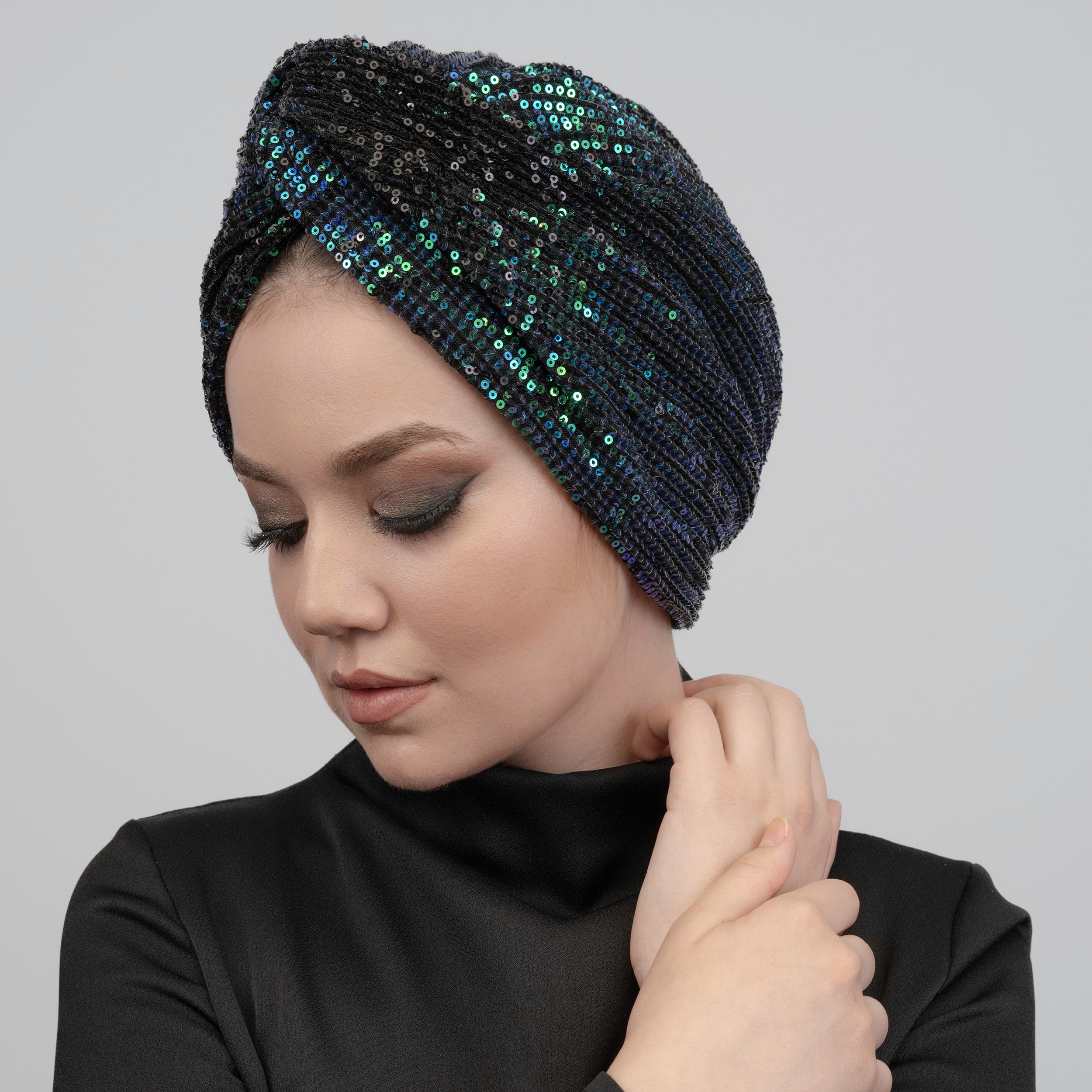 Rome Shimmer Turban - Sequin Fabric