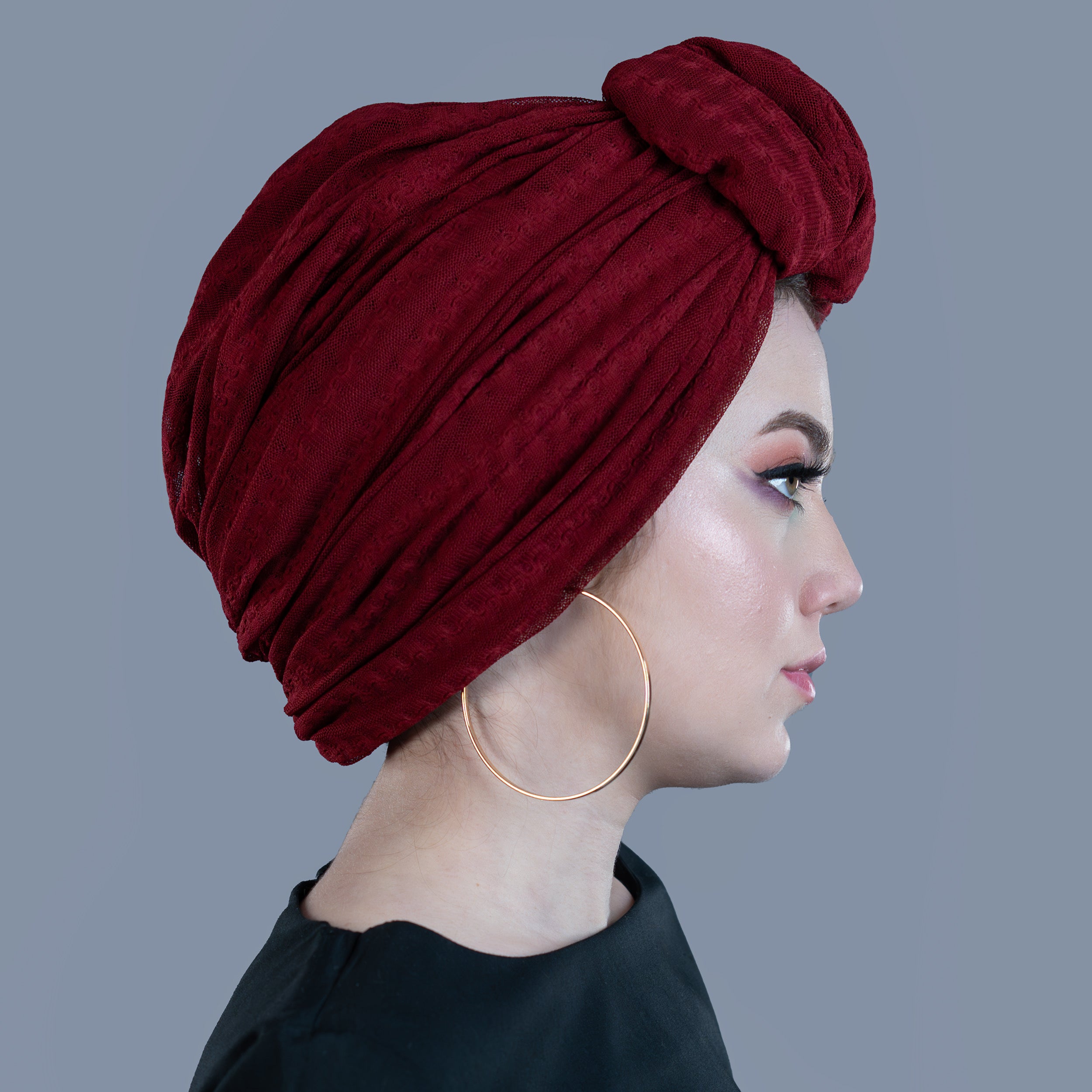 Beyrut Topuzlu Bone - File Kumaş