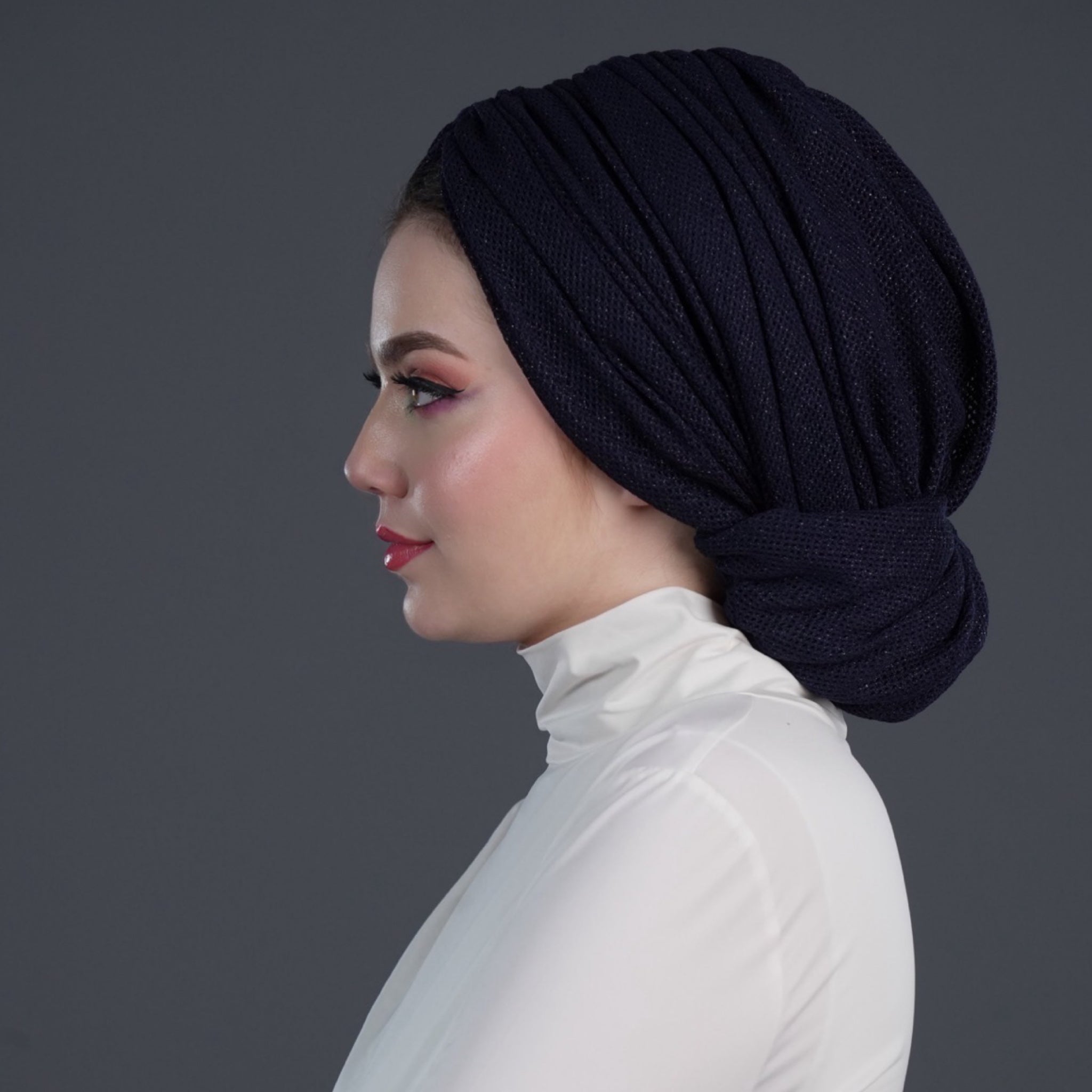 Beyrut Topuzlu Bone - Simli Kumaş