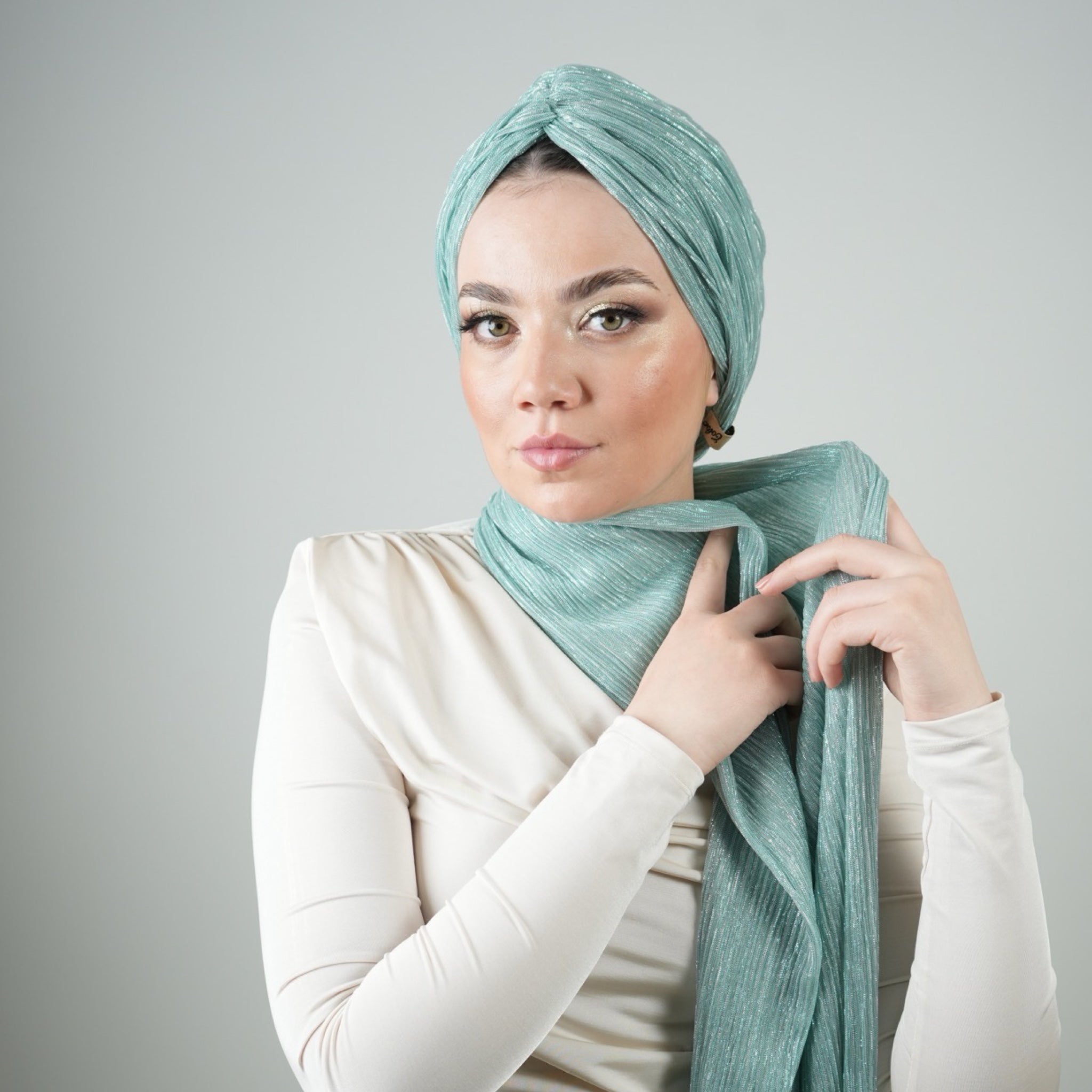 Işıltılı Fular - Esnek Hafif Örme Kumaş