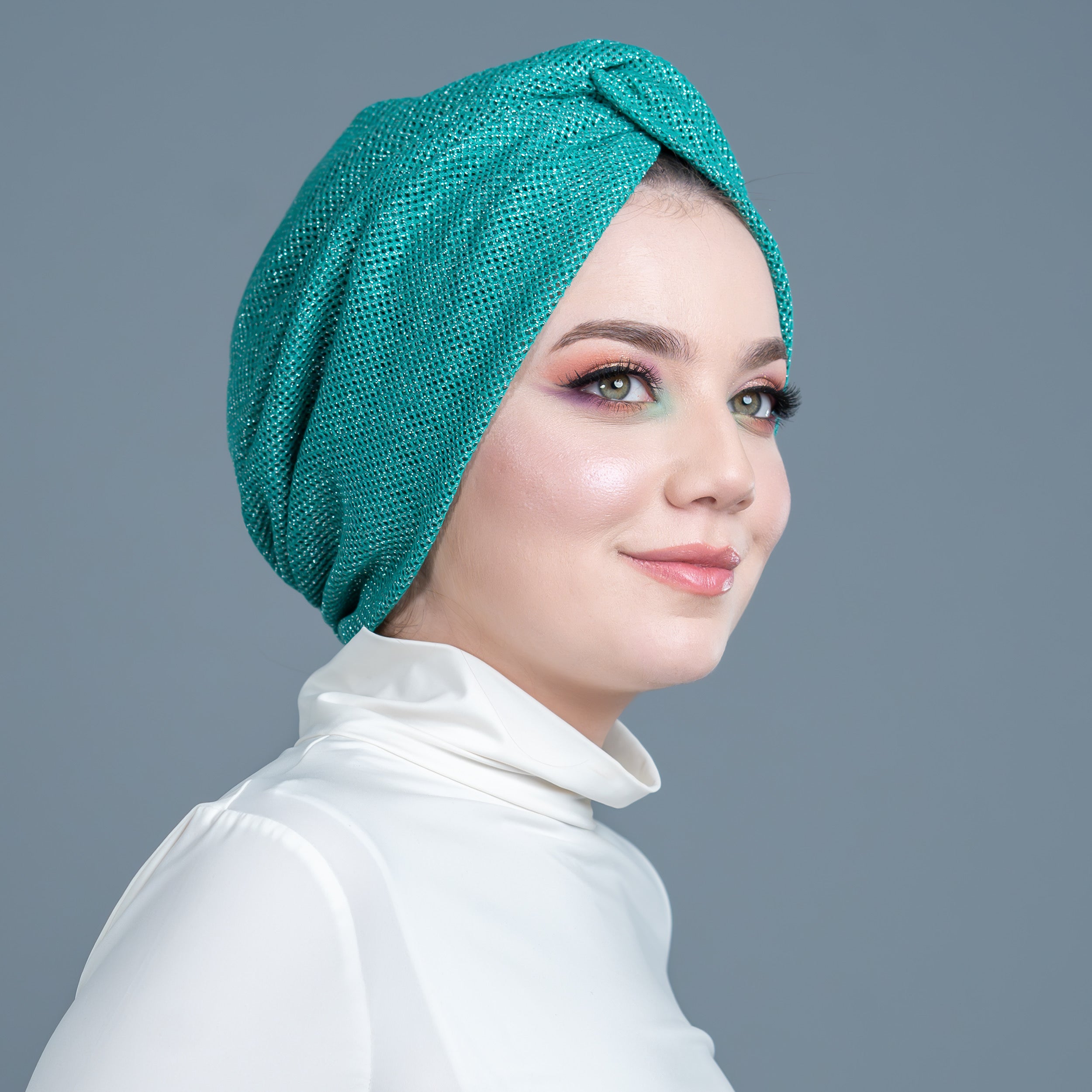 Honeycomb Twisted Bone - Glittery Knit Fabric - Black Color - BitterColors