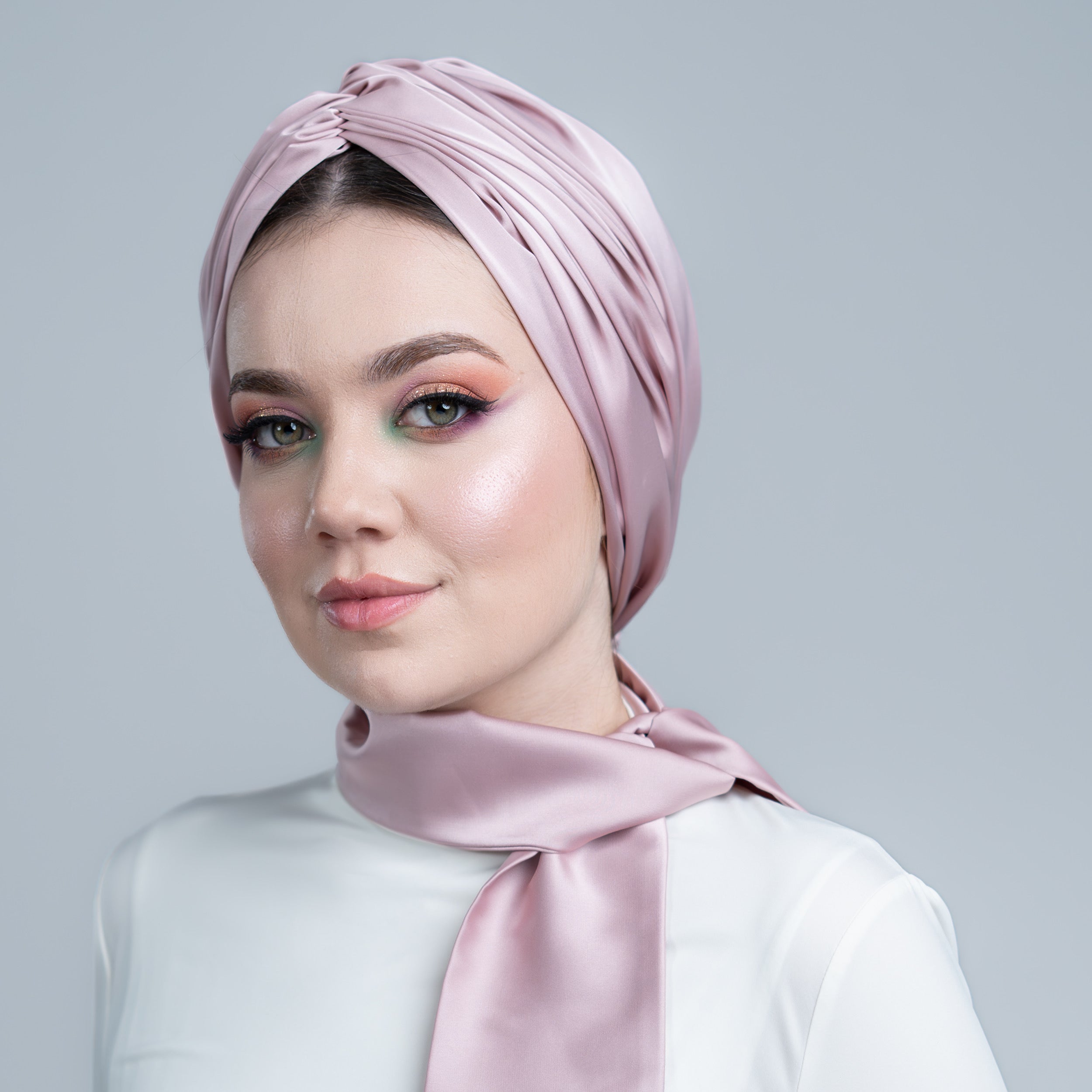 İpek Saten Fular - Boyun Atkısı - Şal