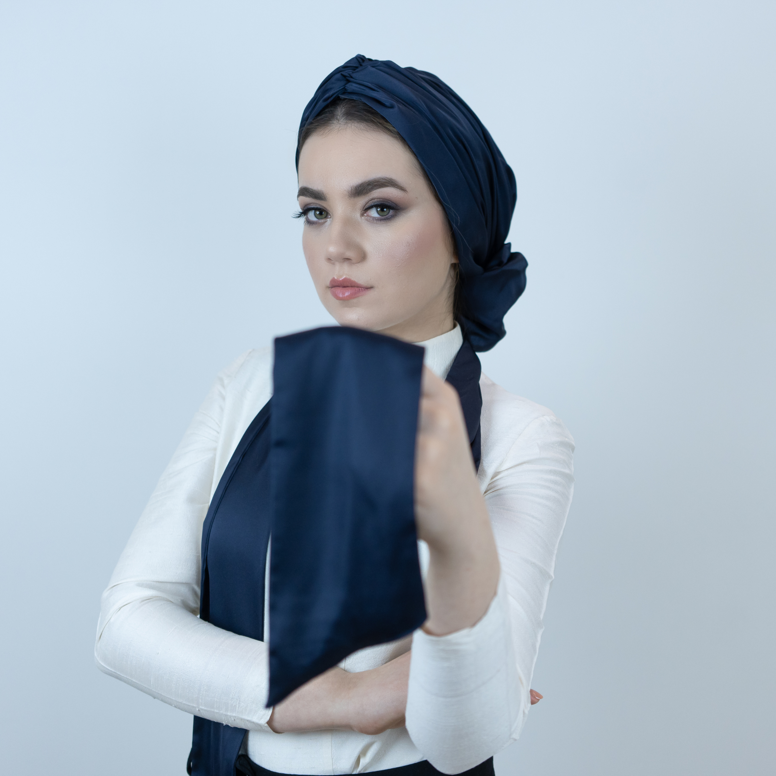 İpek Saten Fular - Boyun Atkısı - Şal