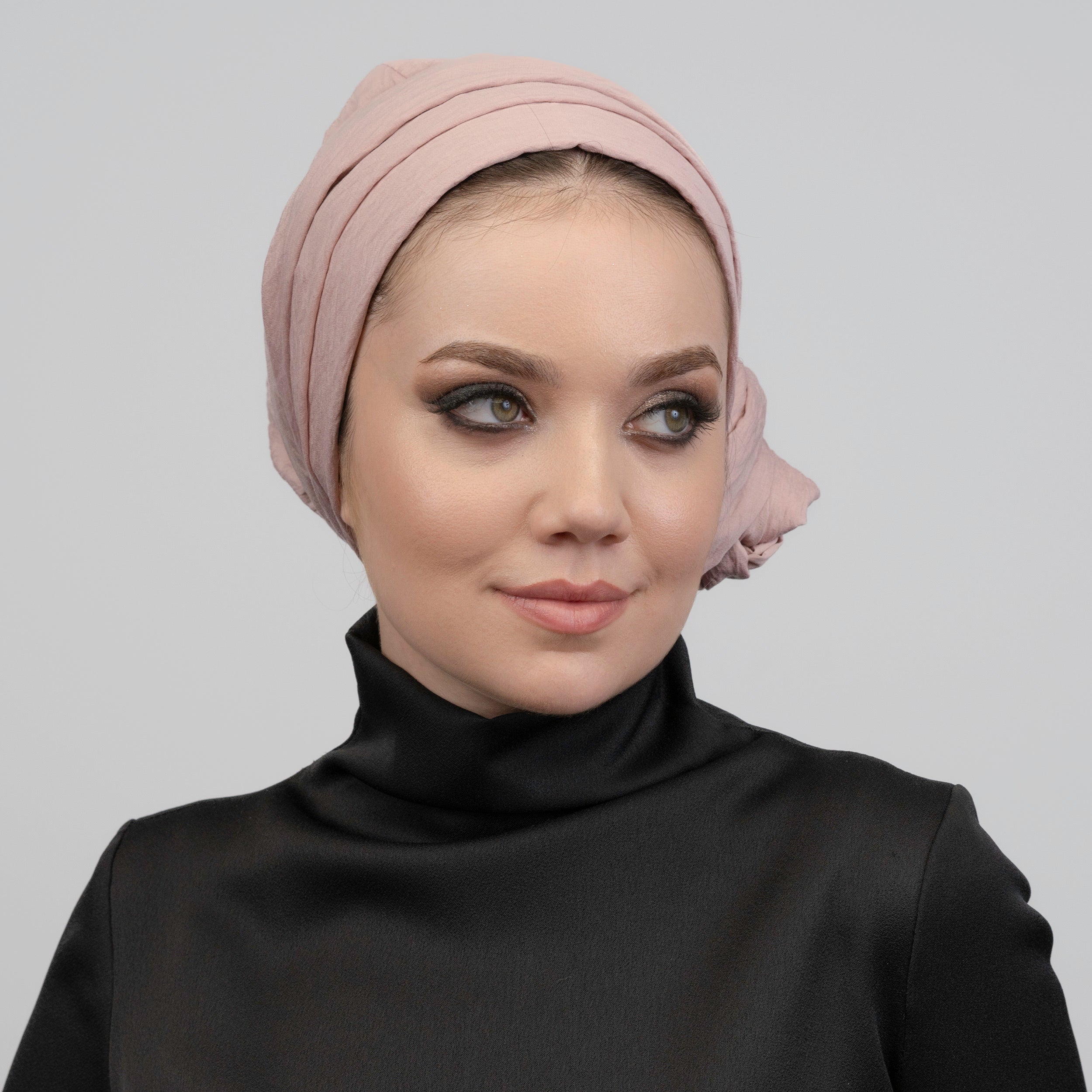 Tie-Up Bonnet - Silk/Linen Fabric - Beige Color - Dubai Linen Bonnet - BitterColors