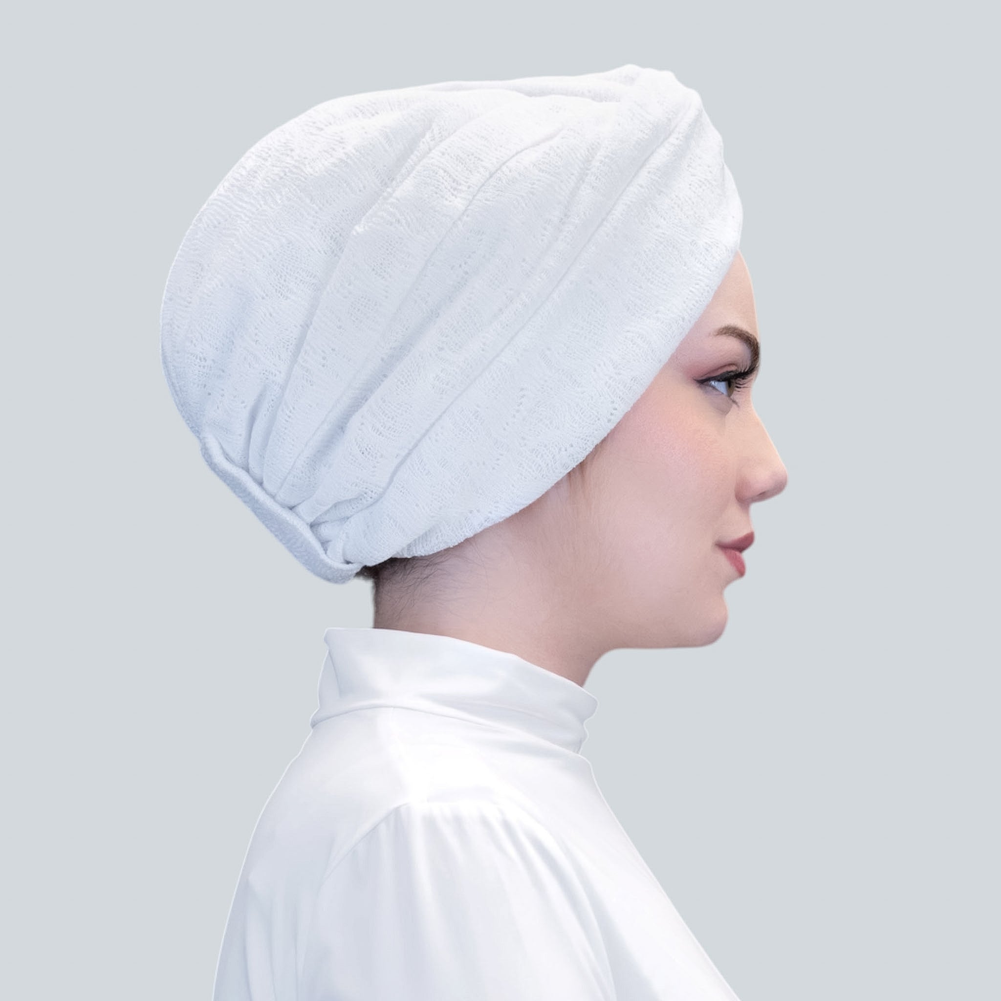 Twisted Knit Bonnet - Stretchy Tricot Fabric - Anthracite Color - BitterColors