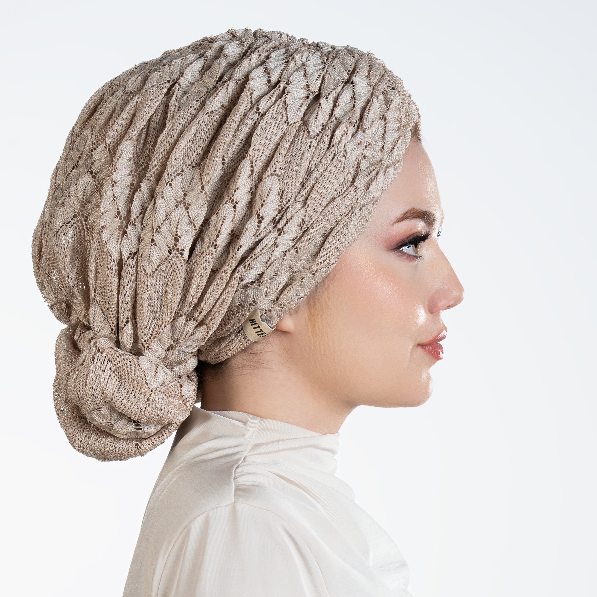 Beyrut Topuzlu Bone - Dokulu File Kumaş