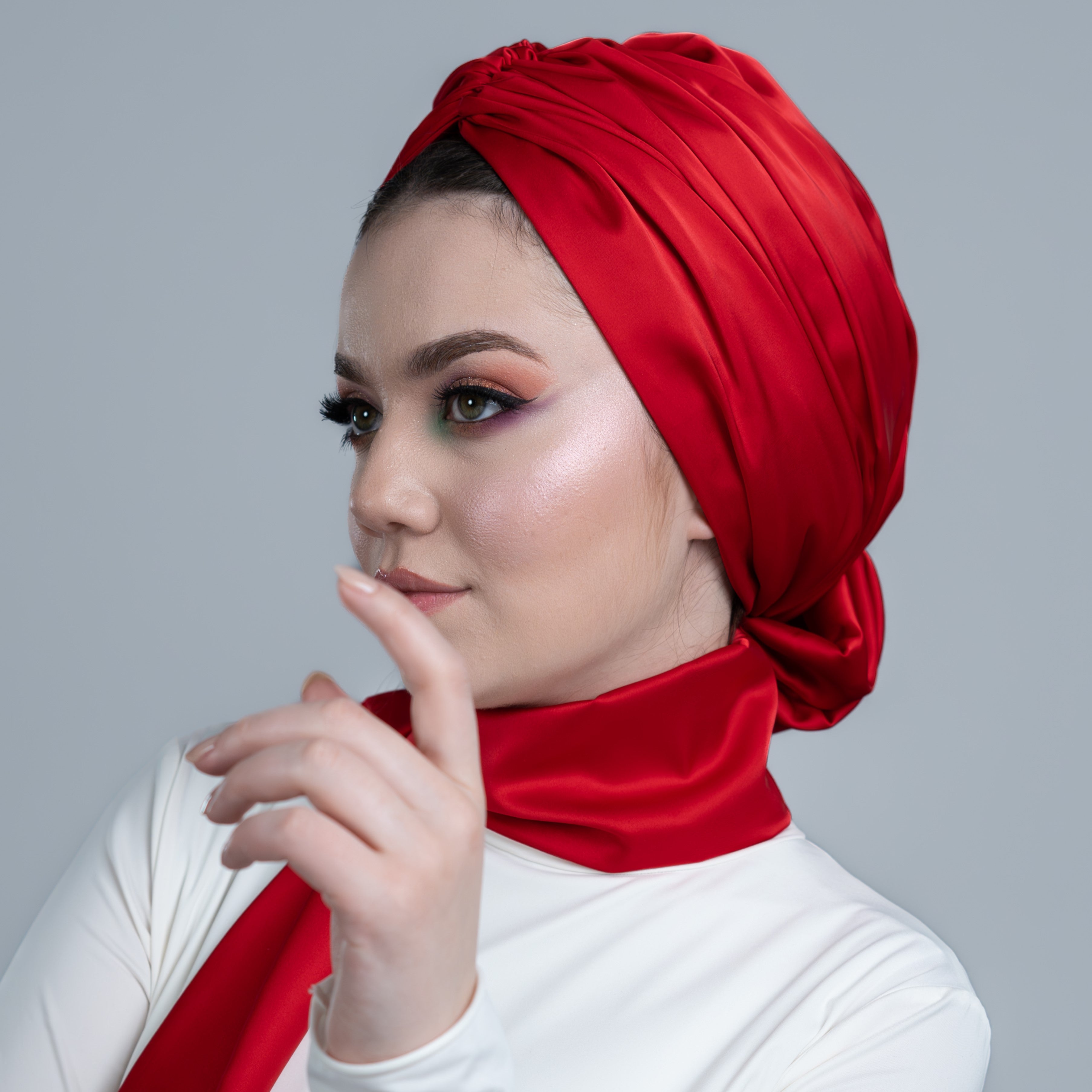 Abu Dhabi Ready-Made Bonnet - Lycra Satin Fabric - Black - BitterColors
