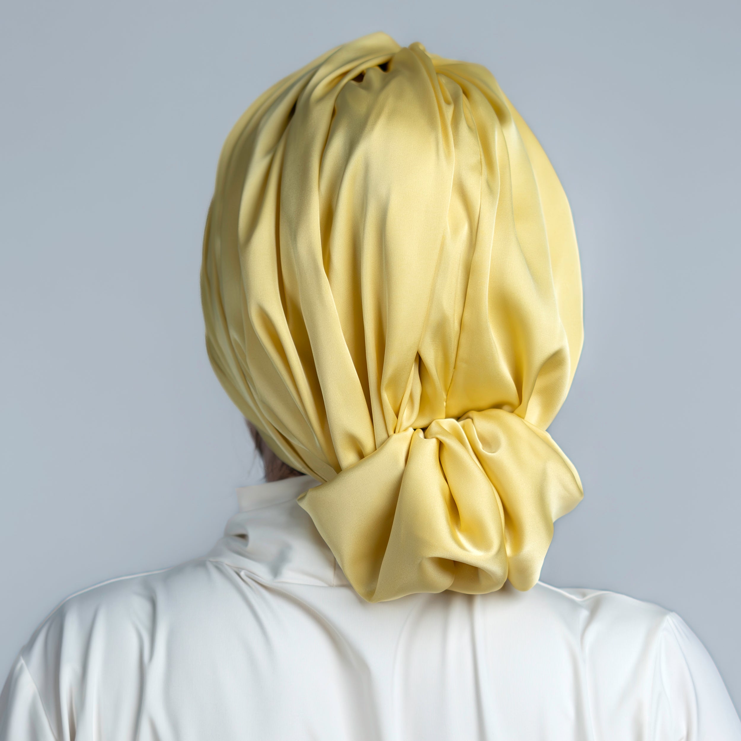 Abu Dhabi Ready-Made Bonnet - Lycra Satin Fabric - Black - BitterColors