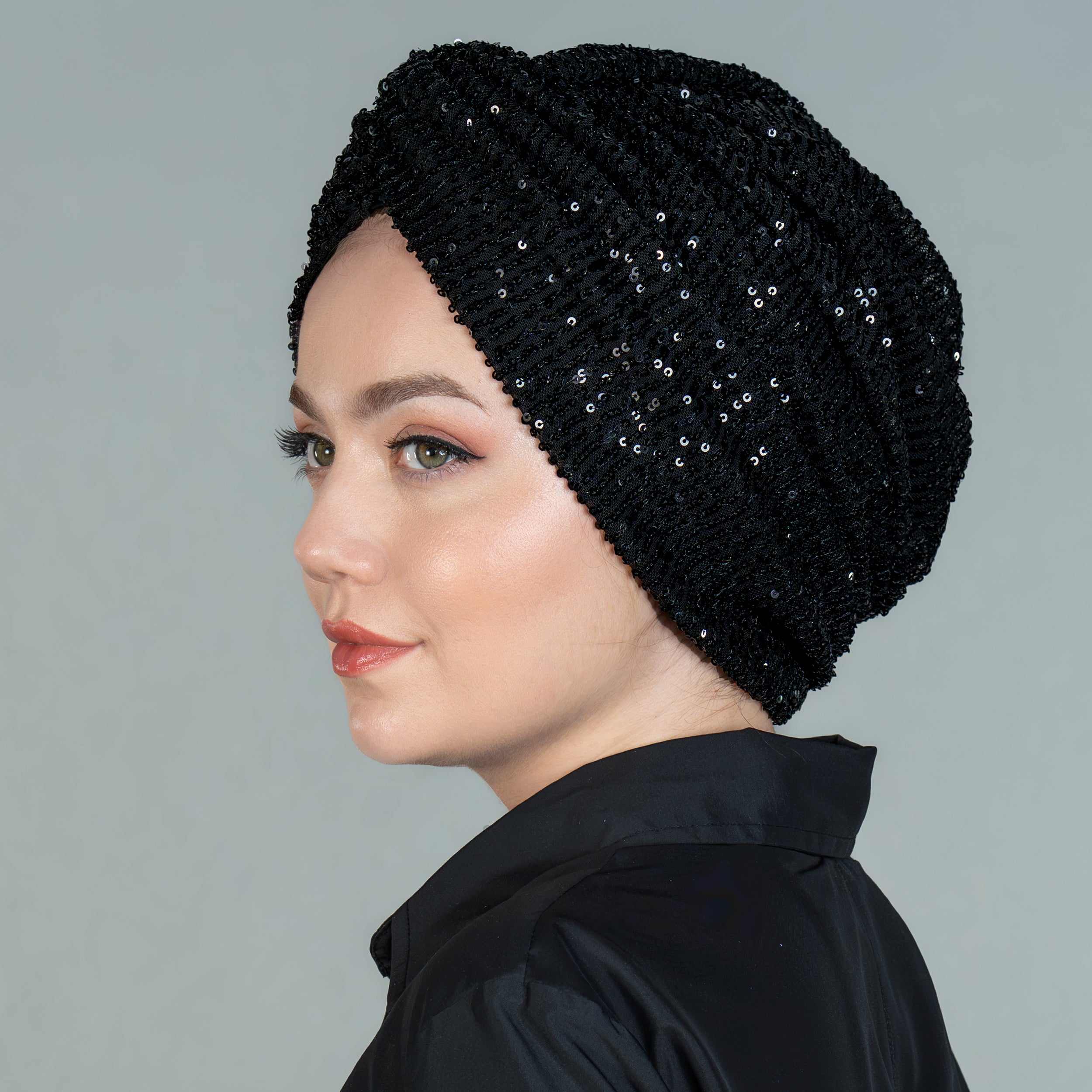 Roma Sequin Bonnet - Stretch Fabric - Lined - Multicolored - Bitter Colors