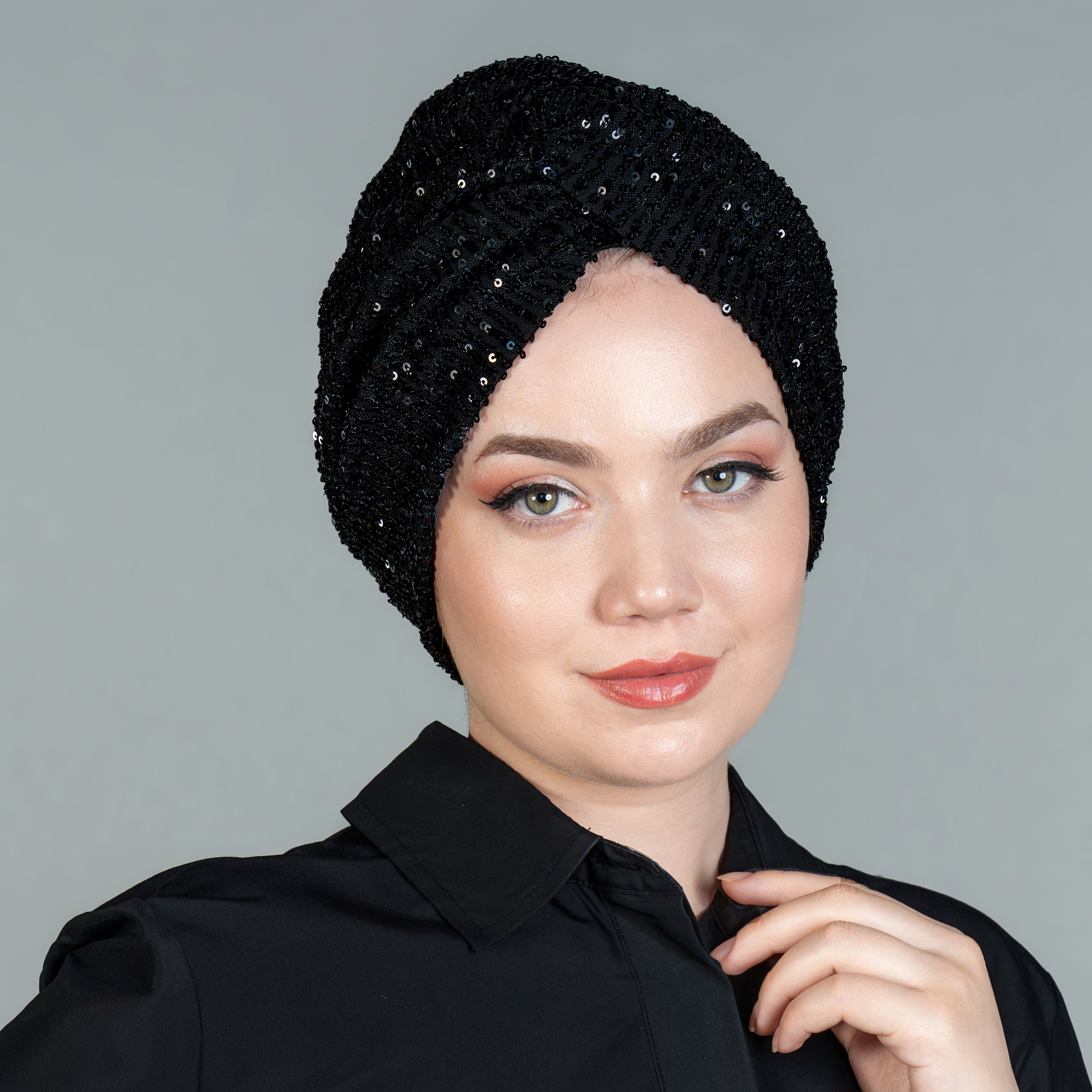 Roma Sequin Bonnet - Stretch Fabric - Lined - Multicolored - Bitter Colors
