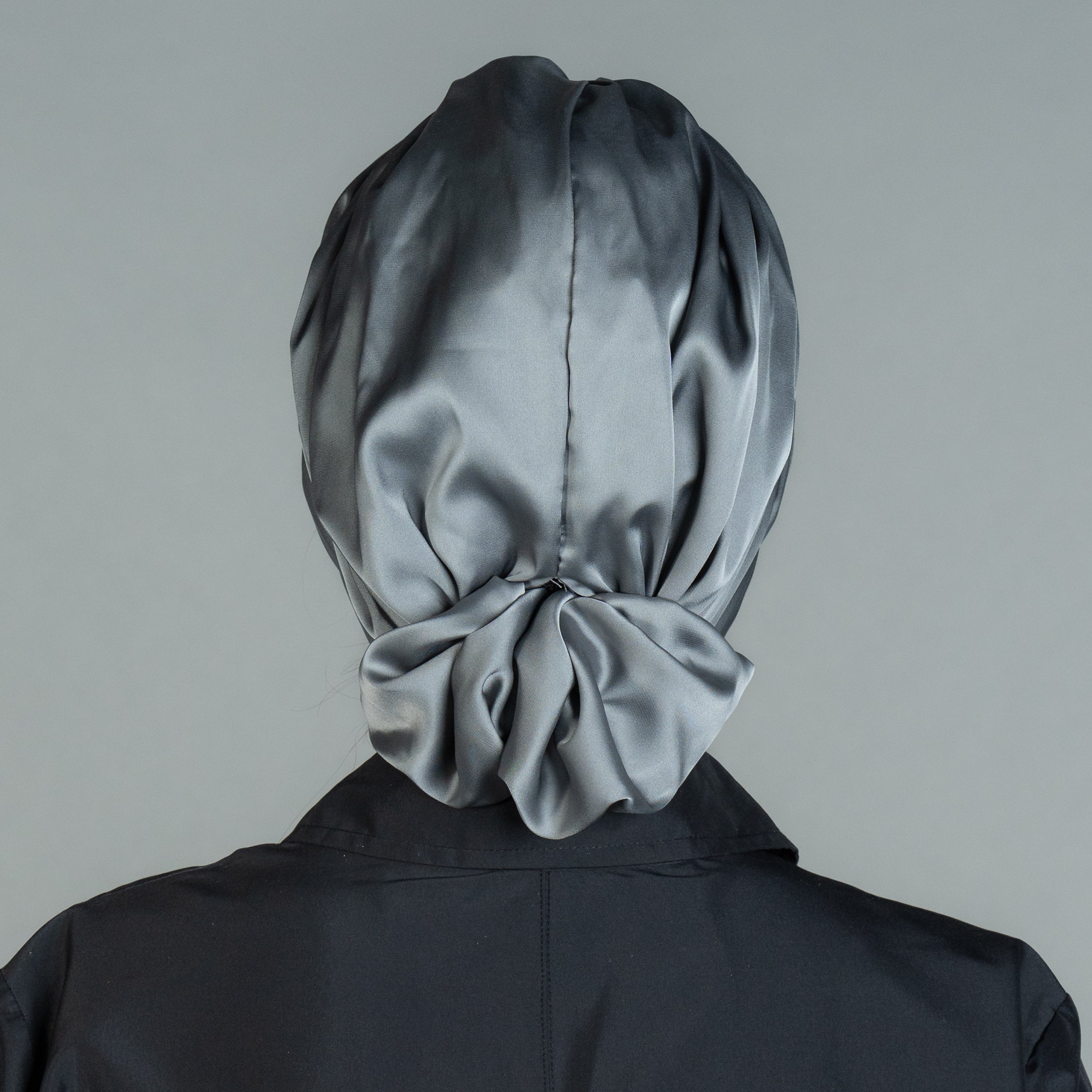 Abu Dhabi Ready-Made Bonnet - Lycra Satin Fabric - Black - BitterColors