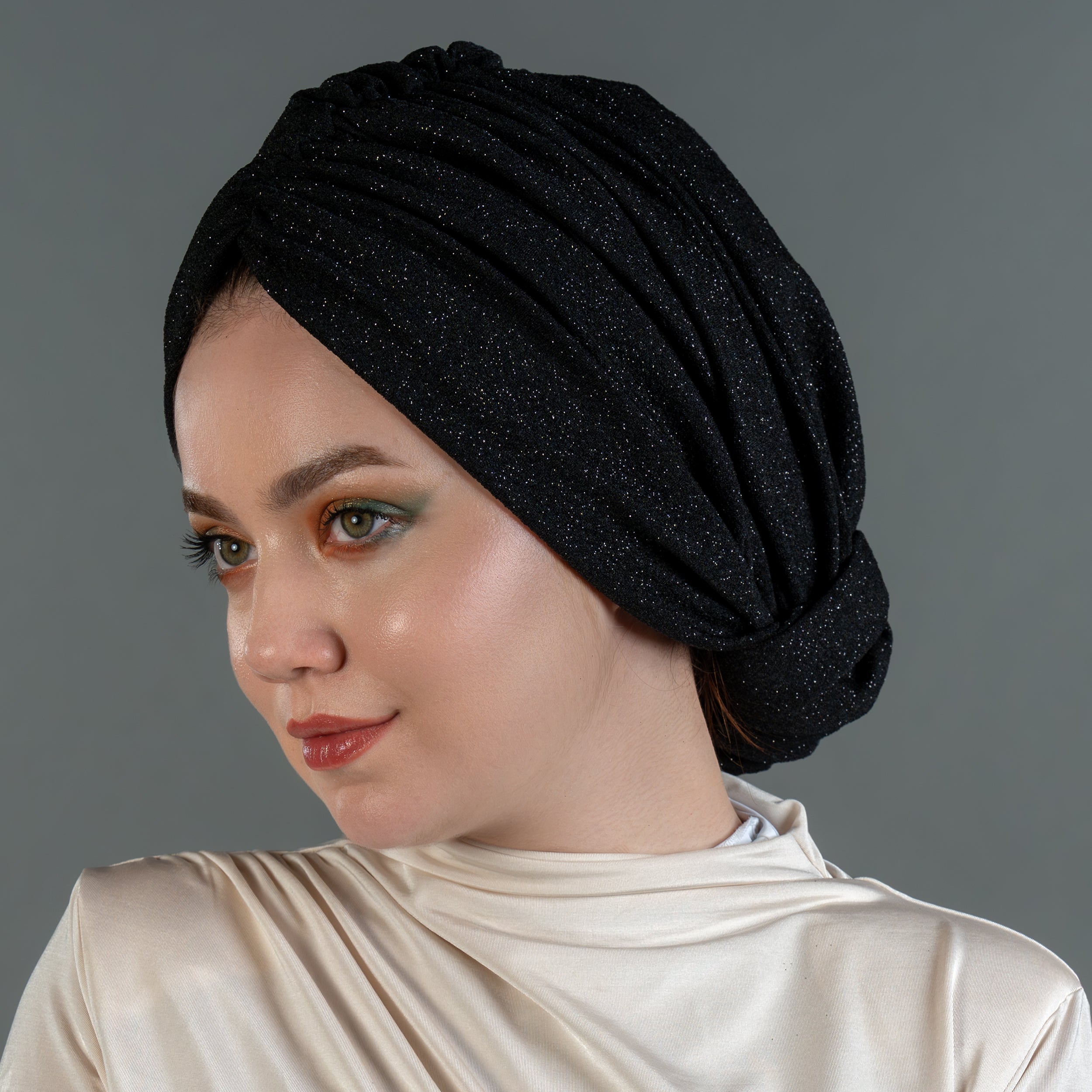 Beirut Everyday Elegant Bun Turban - Glitter Fabric